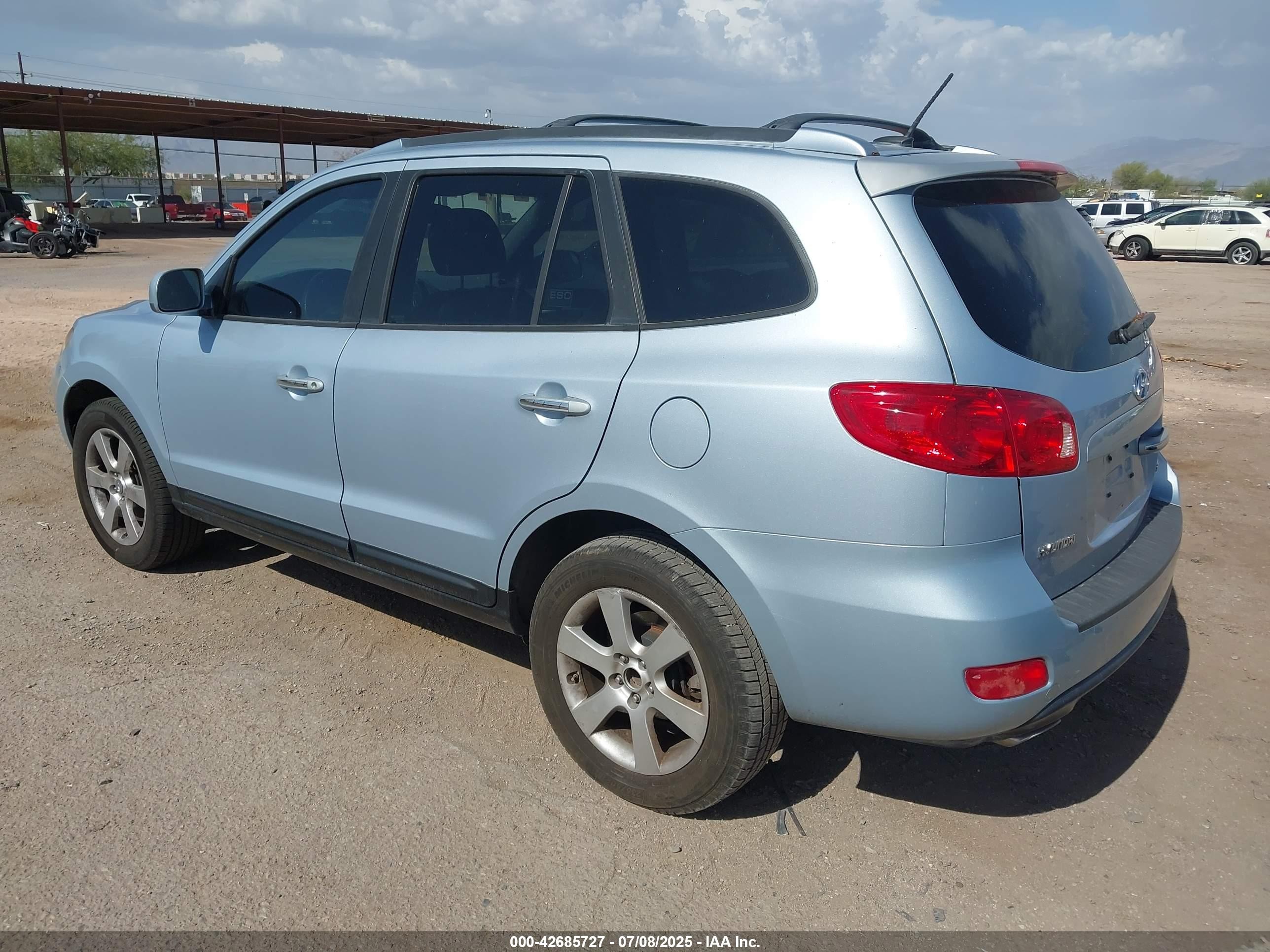 2007 Hyundai Santa Fe Limited/se Light Blue vin: 5NMSH13E47H067774