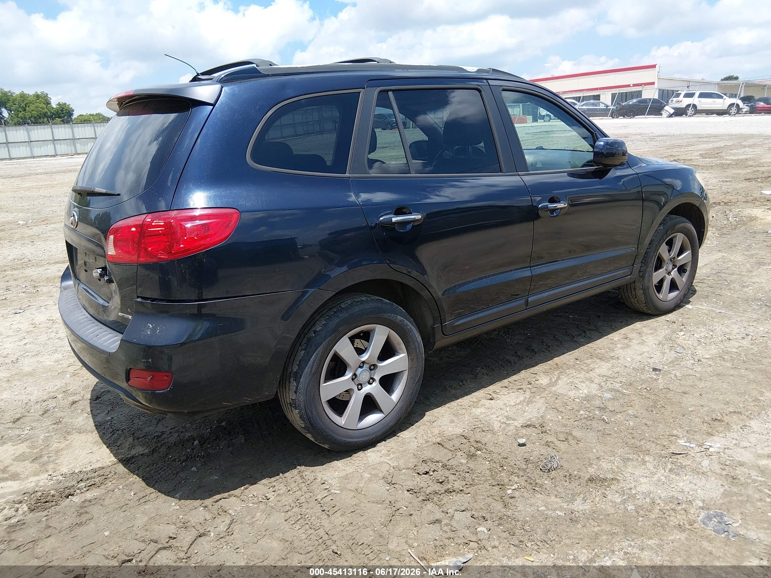 2007 Hyundai Santa Fe Limited/se Blue vin: 5NMSH13E47H070772