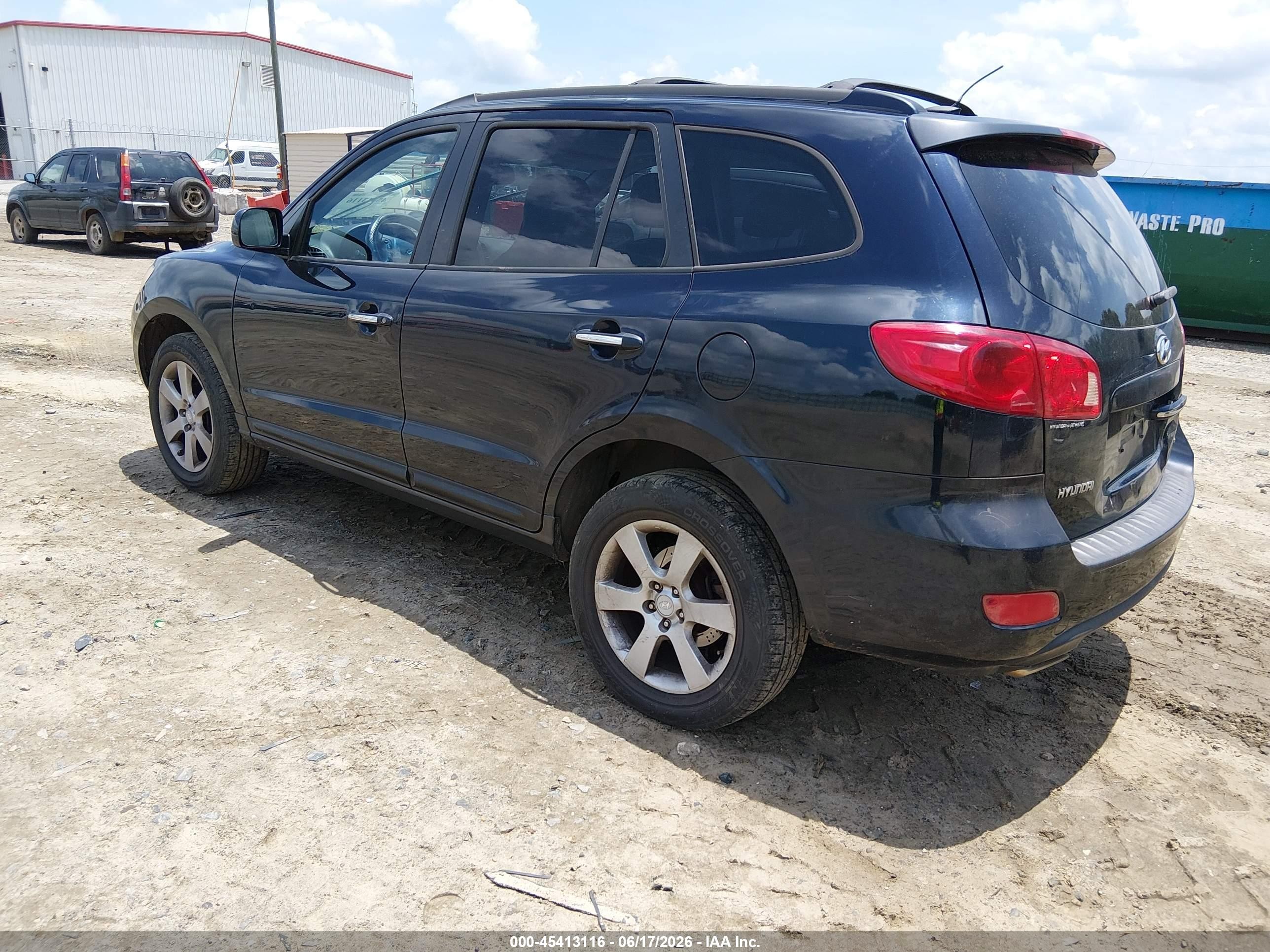 2007 Hyundai Santa Fe Limited/se Blue vin: 5NMSH13E47H070772