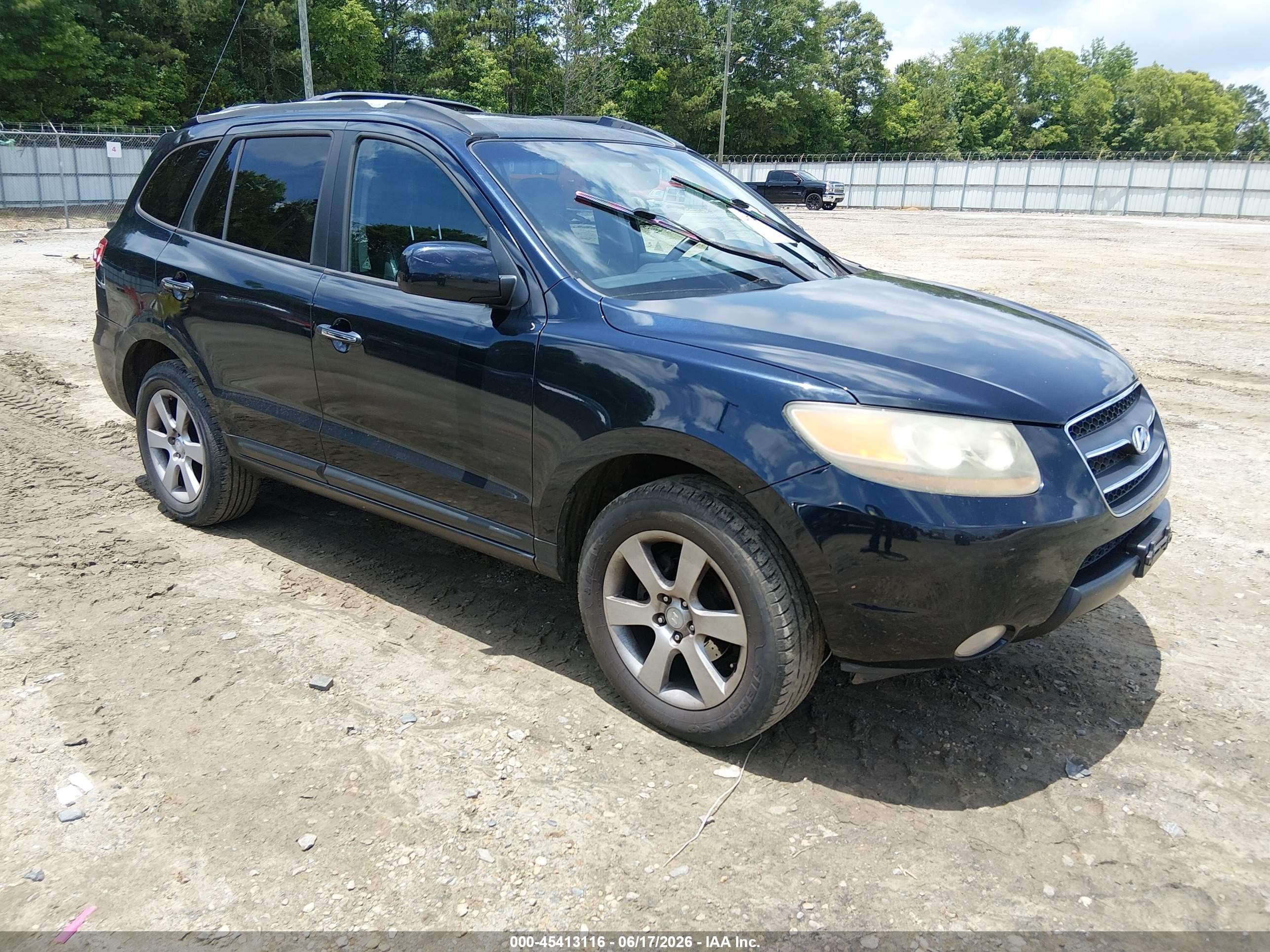2007 Hyundai Santa Fe Limited/se Blue vin: 5NMSH13E47H070772
