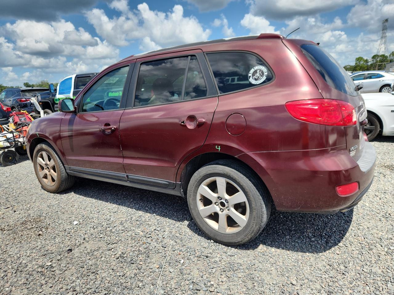 2007 Hyundai Santa Fe Se Burgundy vin: 5NMSH13E47H089354