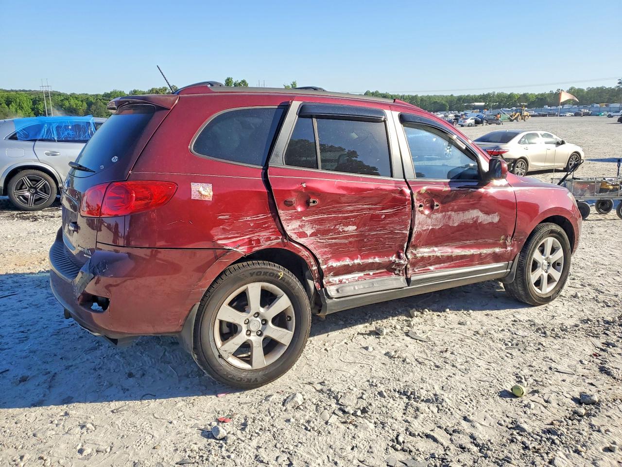 2008 Hyundai Santa Fe Se Burgundy vin: 5NMSH13E48H143866