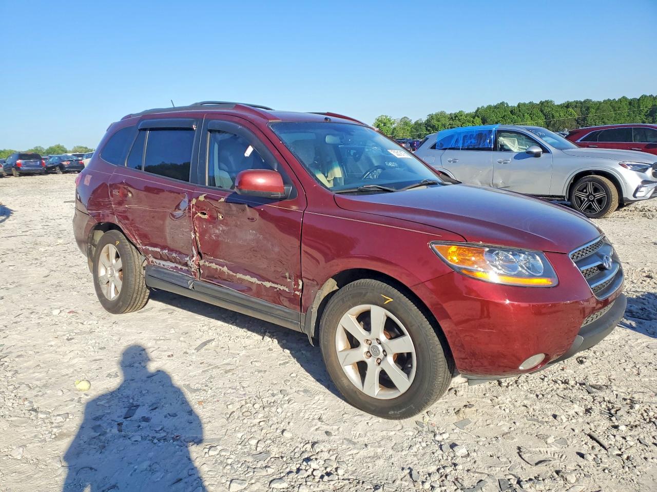 2008 Hyundai Santa Fe Se Burgundy vin: 5NMSH13E48H143866