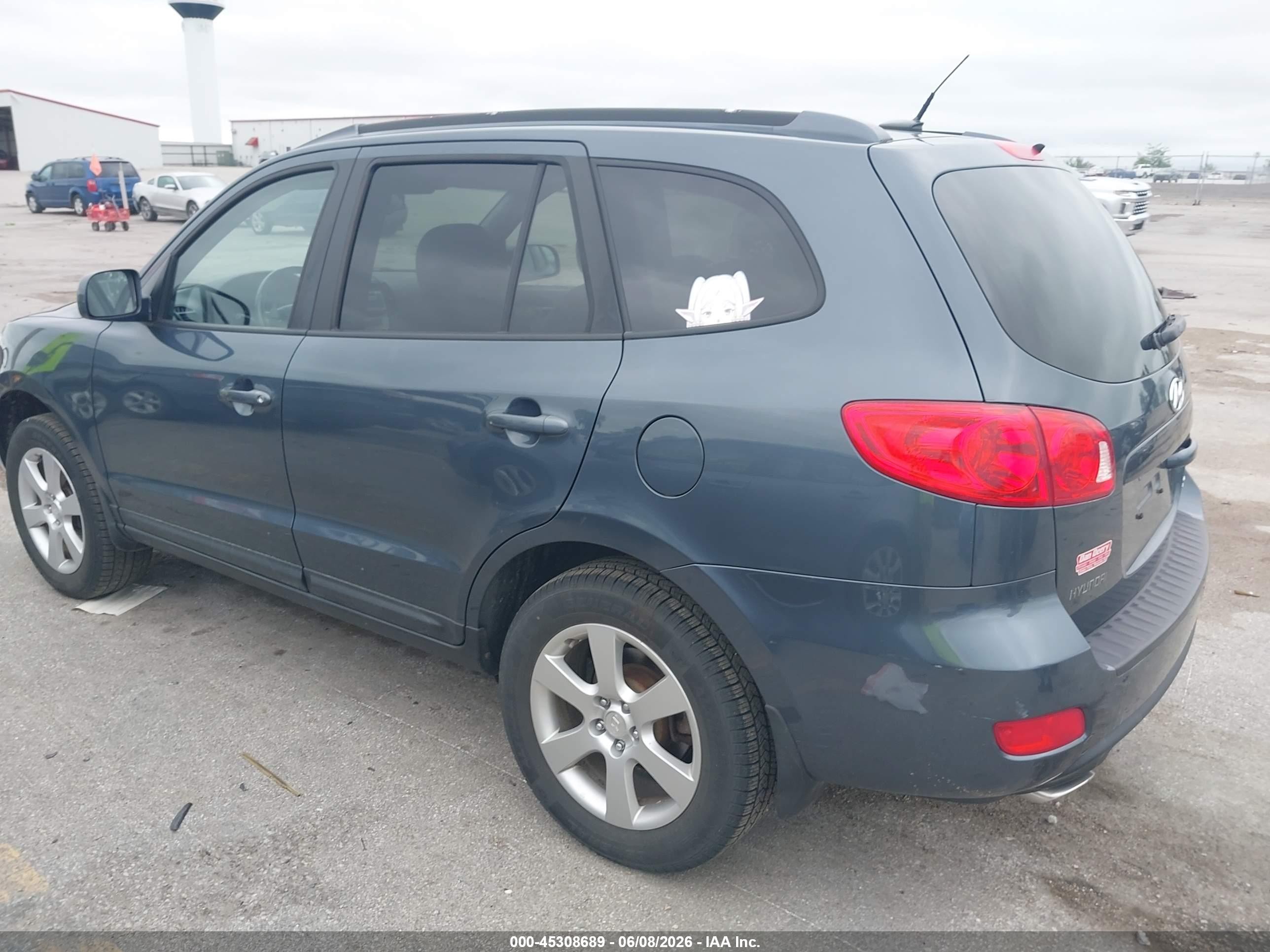 2008 Hyundai Santa Fe Limited/se Blue vin: 5NMSH13E48H204701