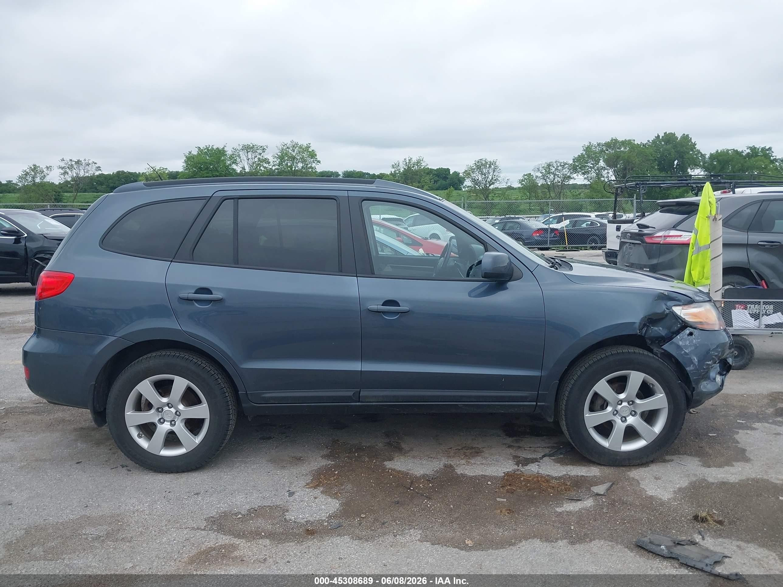 2008 Hyundai Santa Fe Limited/se Blue vin: 5NMSH13E48H204701