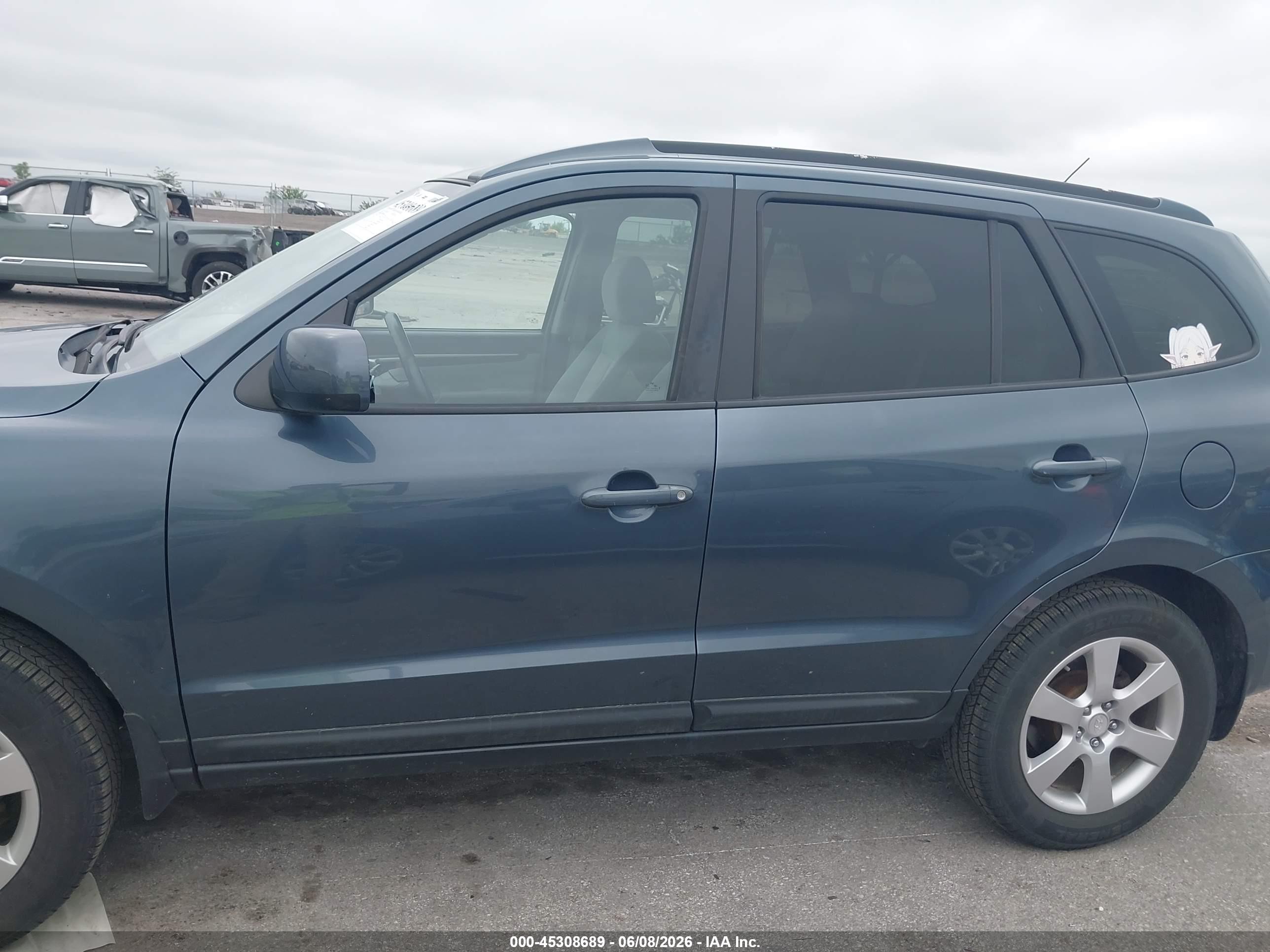 2008 Hyundai Santa Fe Limited/se Blue vin: 5NMSH13E48H204701