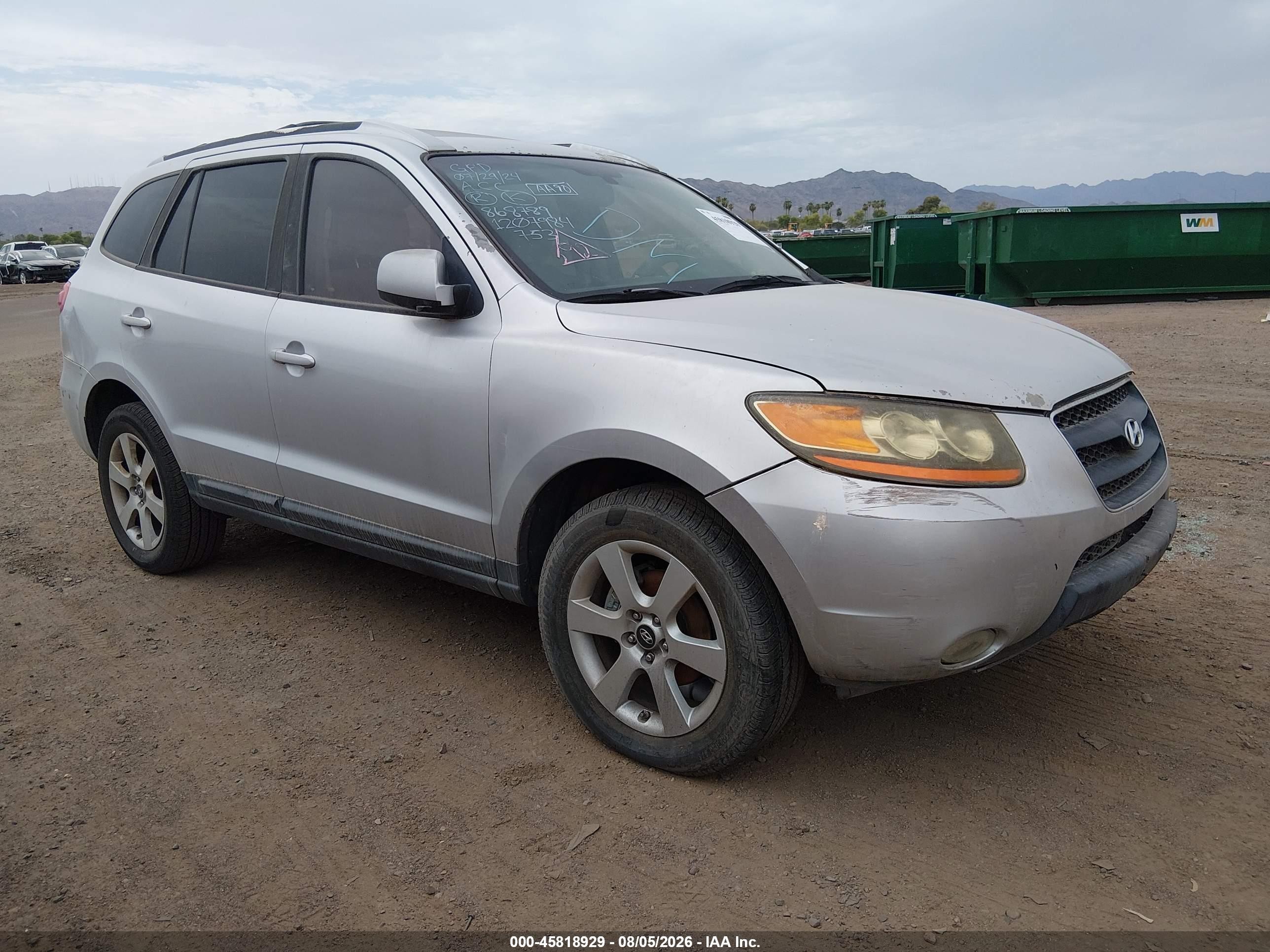 2009 Hyundai Santa Fe Se Silver vin: 5NMSH13E49H242513