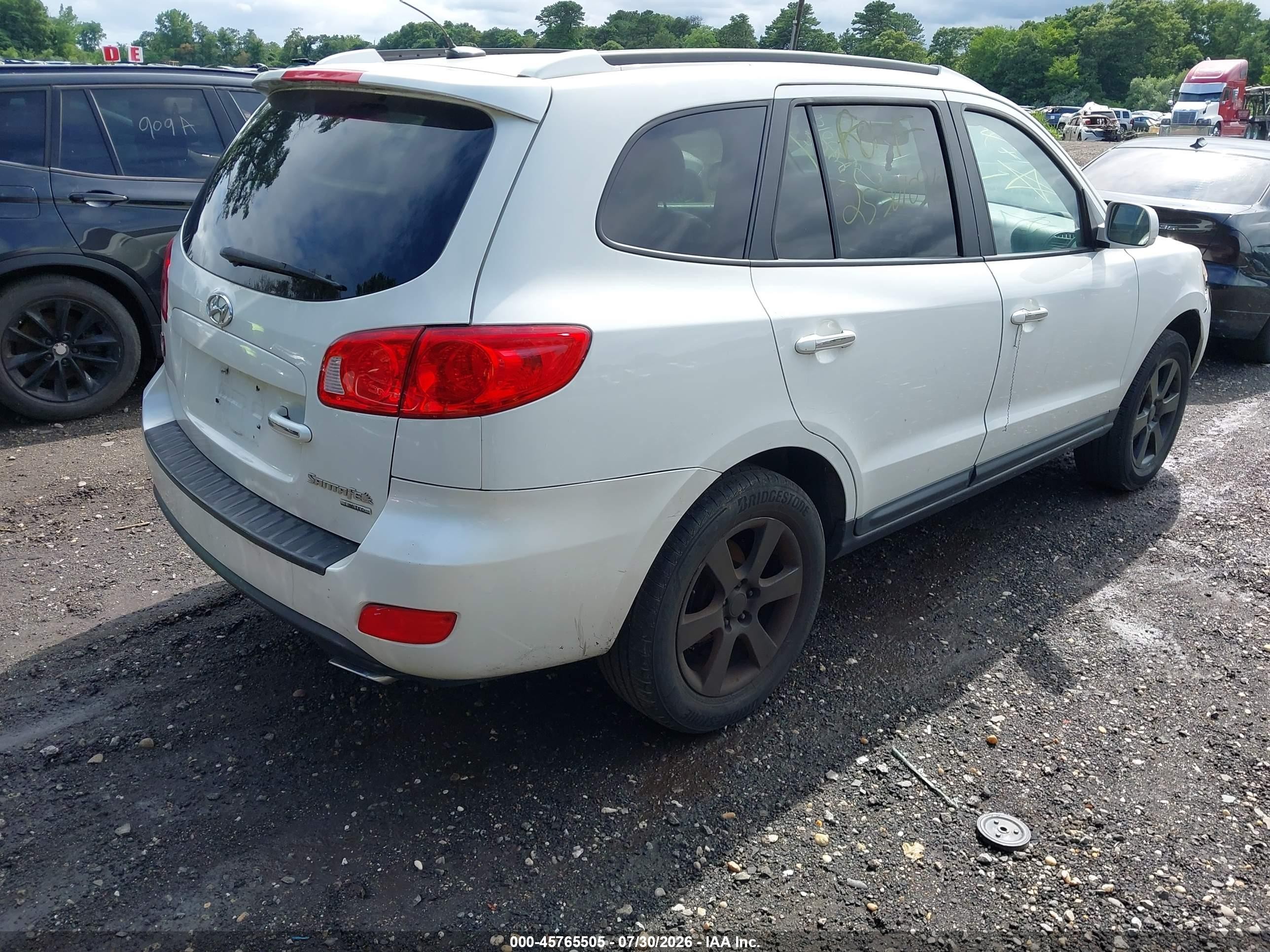 2008 Hyundai Santa Fe Limited/se White vin: 5NMSH13E58H228344