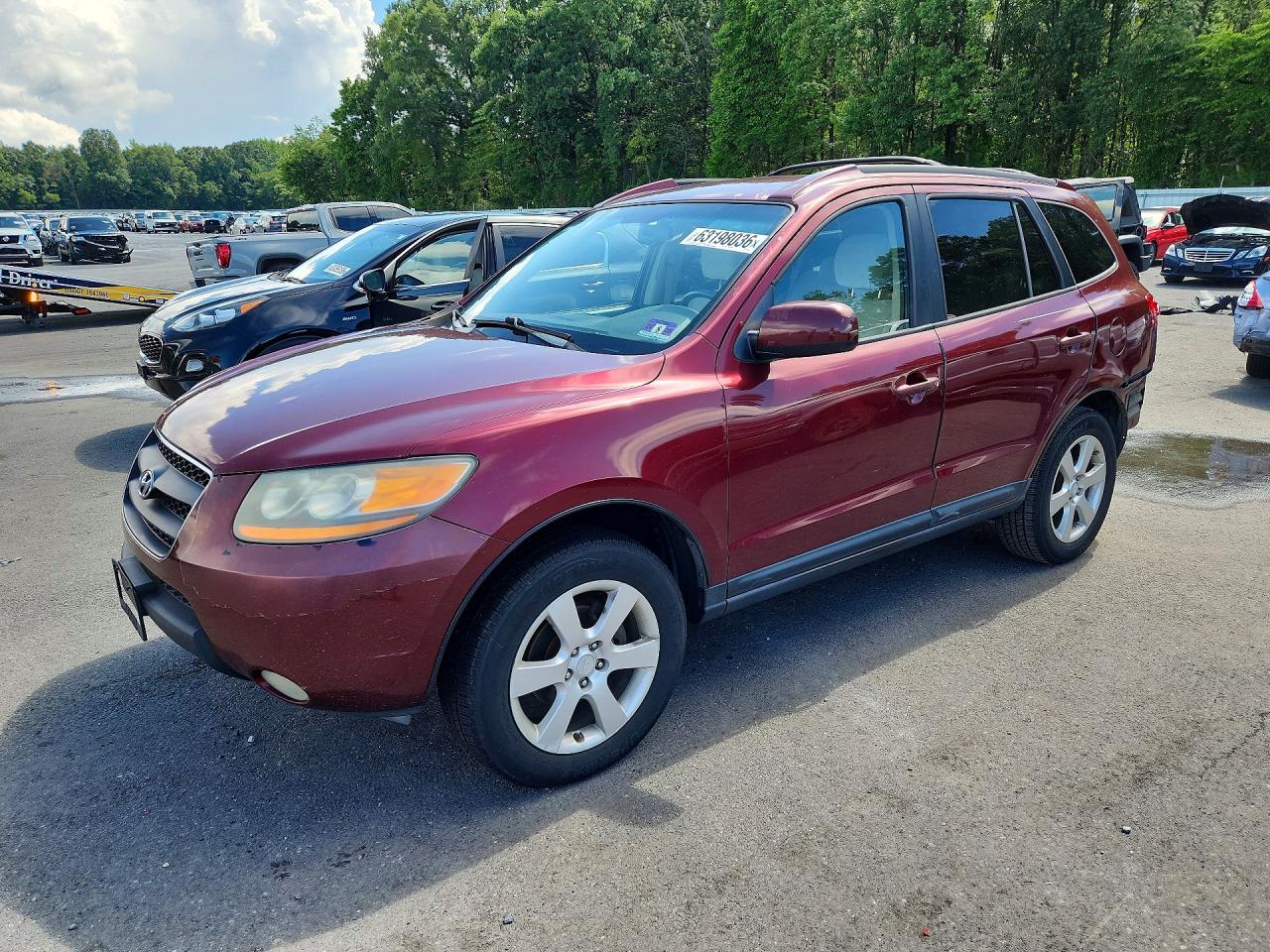 2009 Hyundai Santa Fe Se Maroon vin: 5NMSH13E59H245436