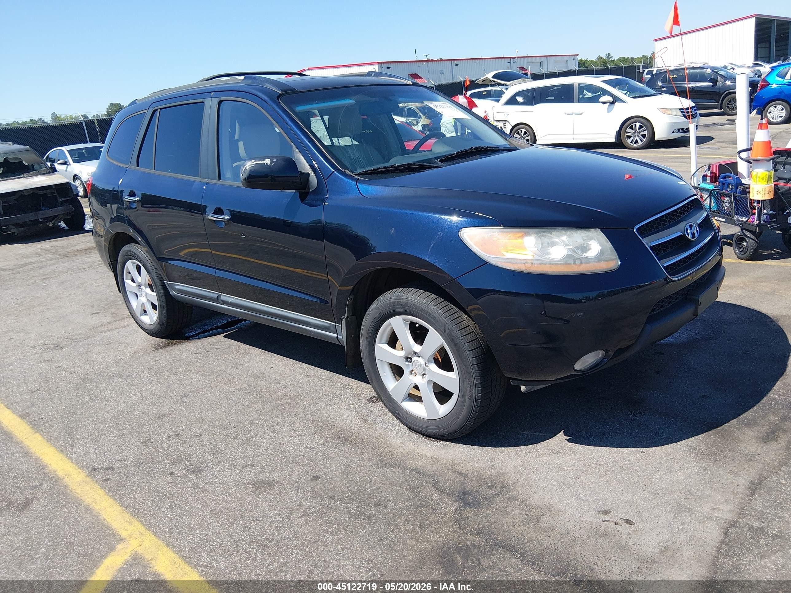 2009 Hyundai Santa Fe Limited Blue vin: 5NMSH13E59H327702