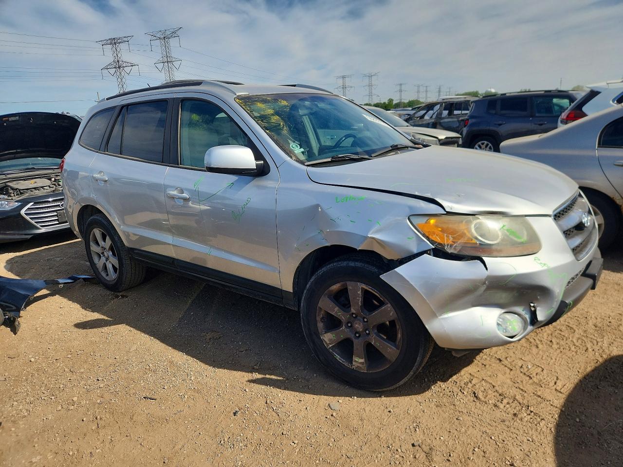 2007 Hyundai Santa Fe Se Silver vin: 5NMSH13E67H018544