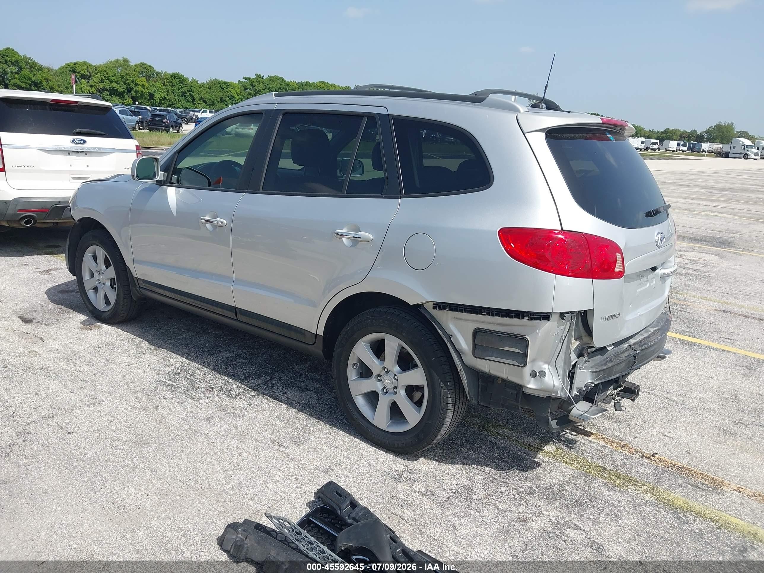 2007 Hyundai Santa Fe Limited/se Silver vin: 5NMSH13E67H019662