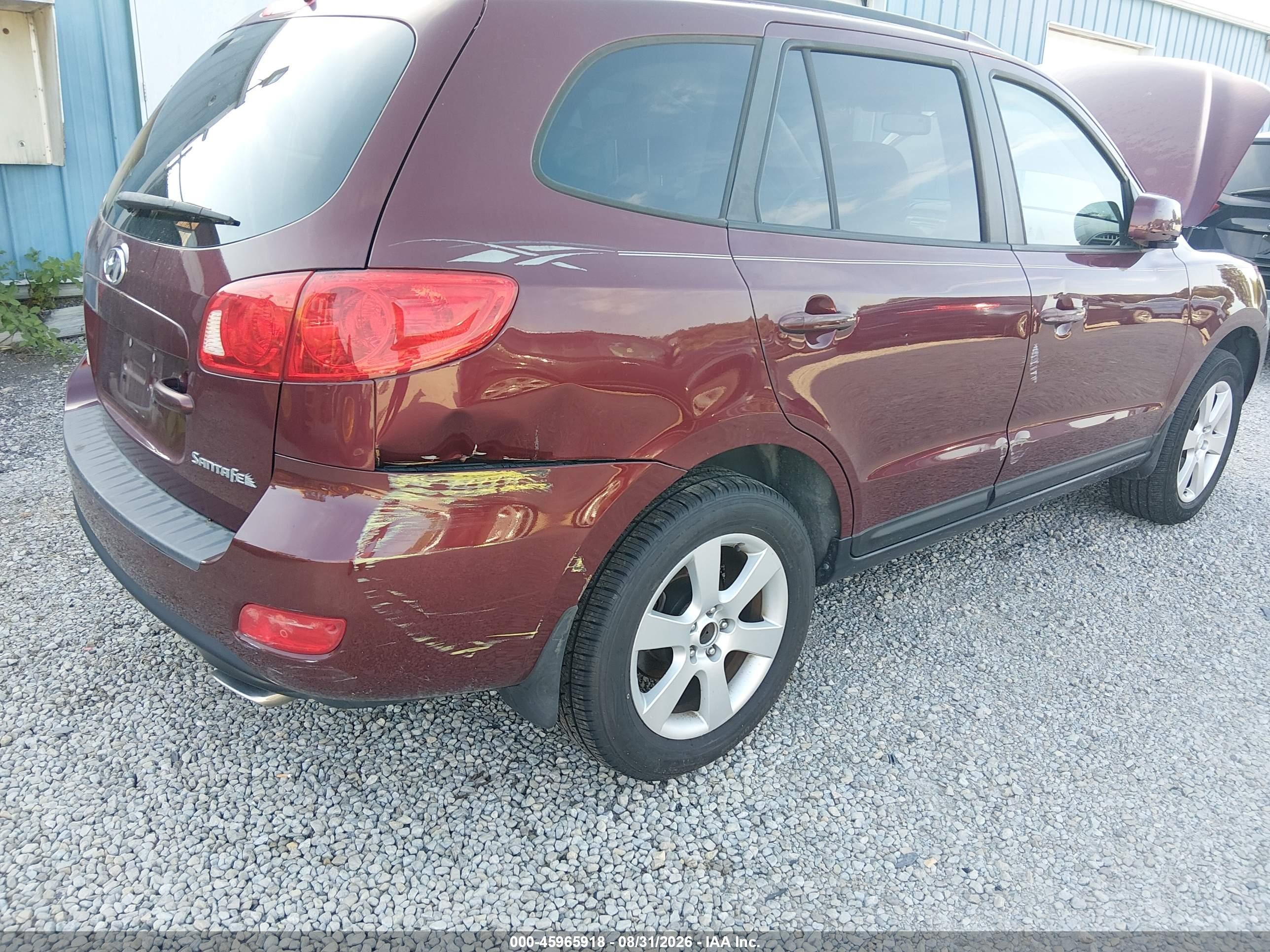 2007 Hyundai Santa Fe Limited/se Burgundy vin: 5NMSH13E67H103495