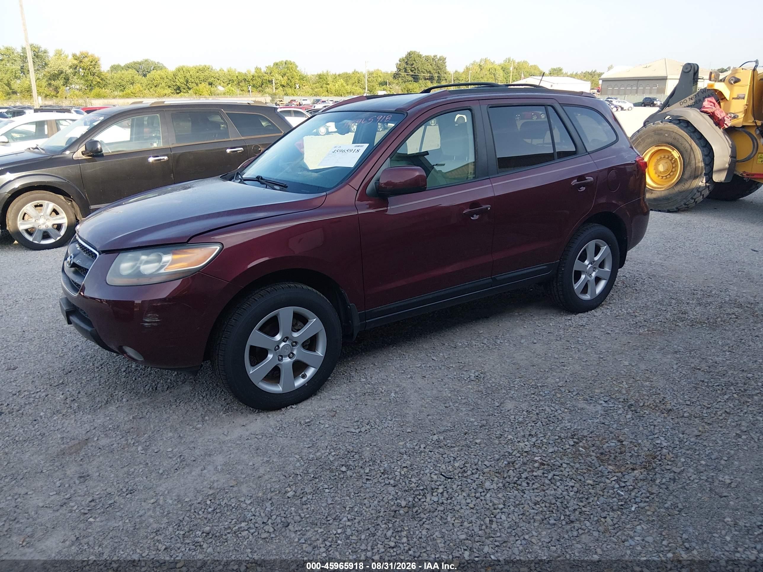 2007 Hyundai Santa Fe Limited/se Burgundy vin: 5NMSH13E67H103495