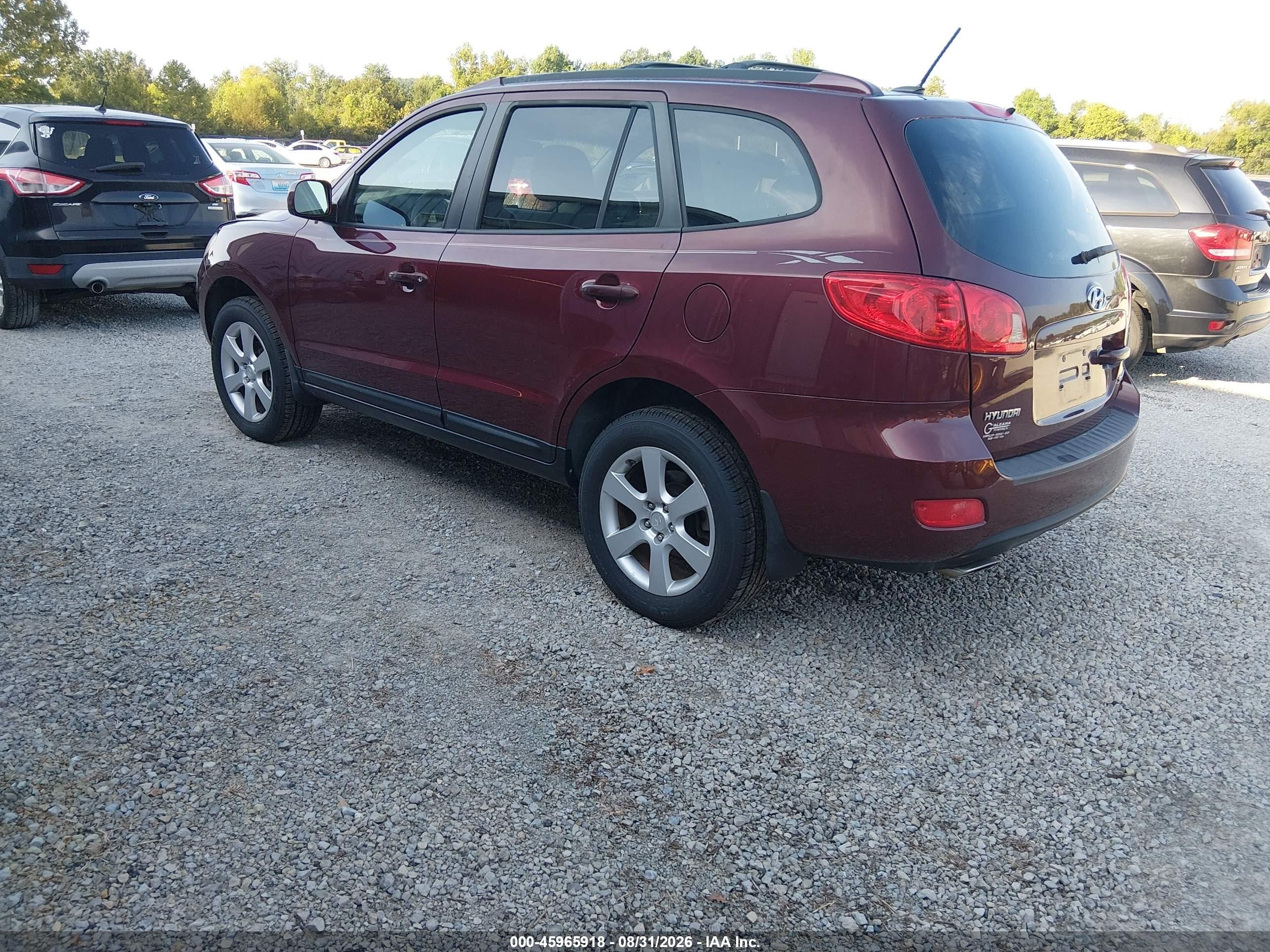 2007 Hyundai Santa Fe Limited/se Burgundy vin: 5NMSH13E67H103495
