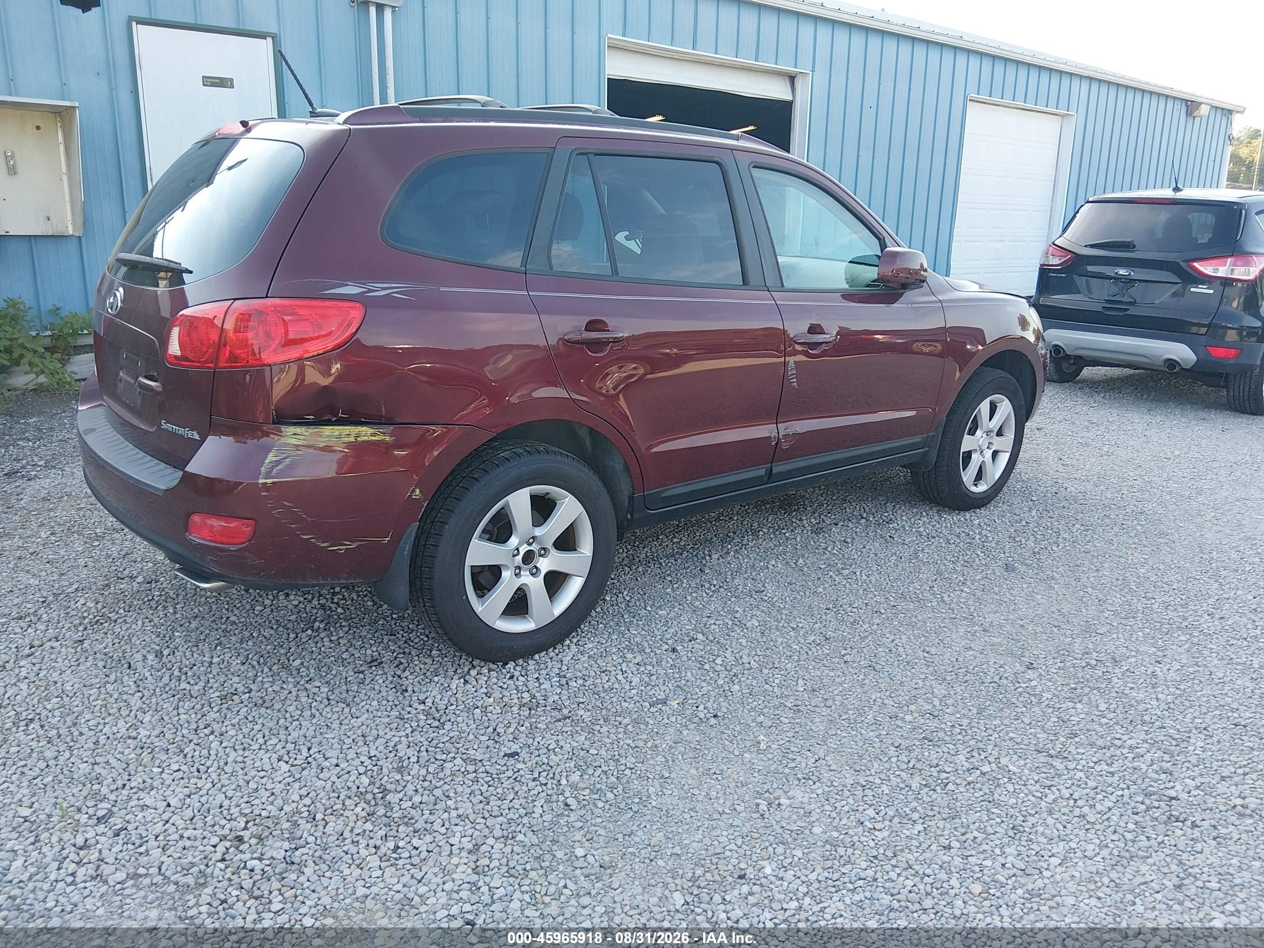 2007 Hyundai Santa Fe Limited/se Burgundy vin: 5NMSH13E67H103495