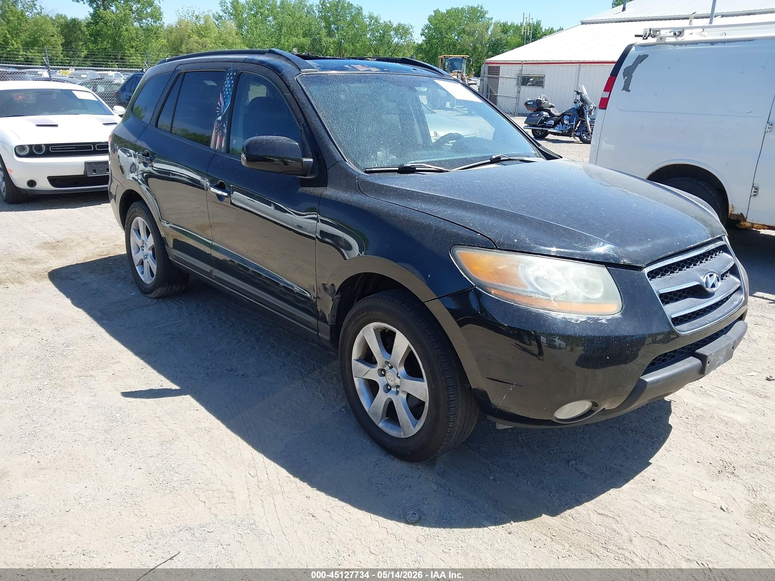 2008 Hyundai Santa Fe Limited/se Black vin: 5NMSH13E68H178845