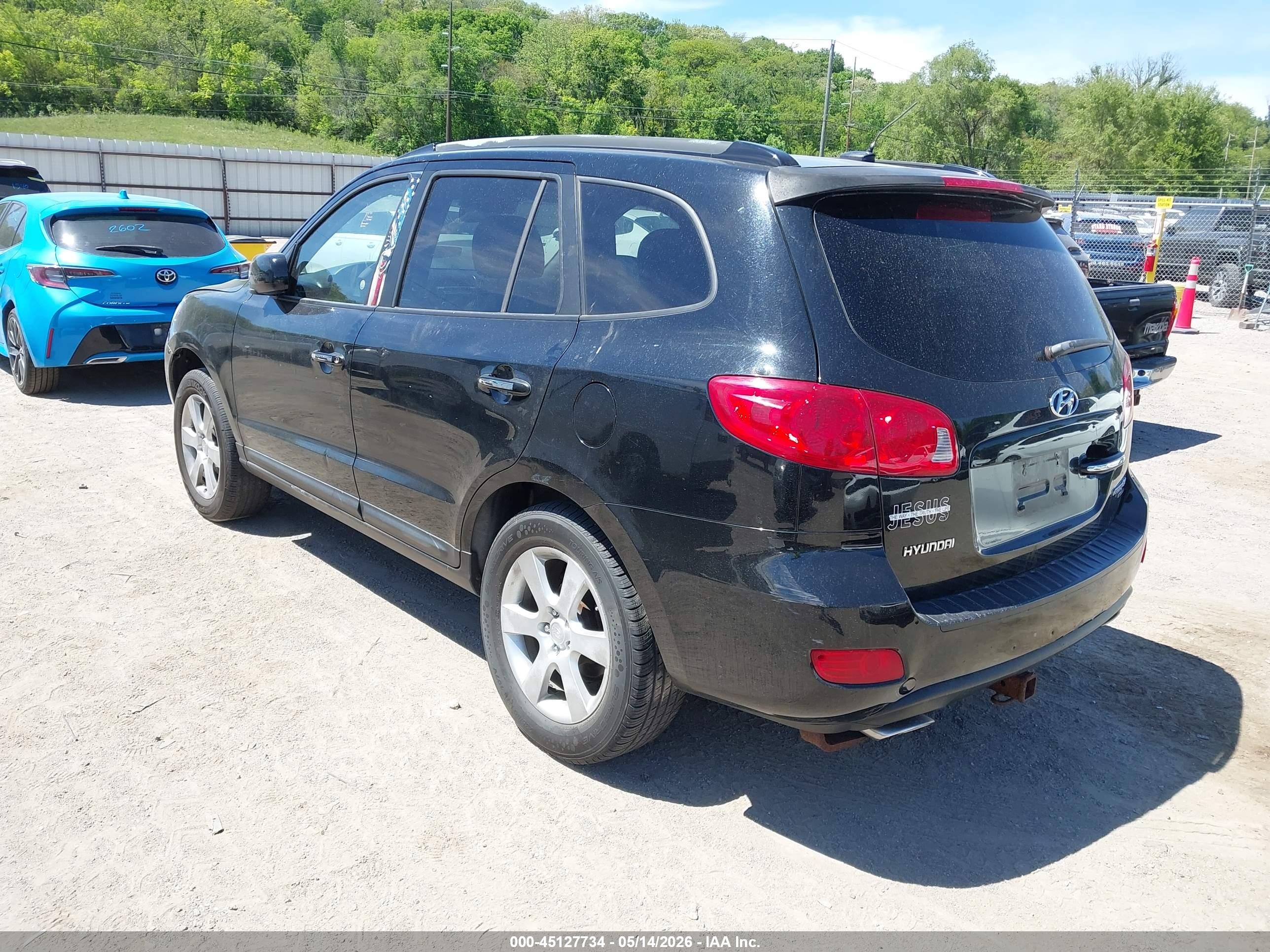 2008 Hyundai Santa Fe Limited/se Black vin: 5NMSH13E68H178845