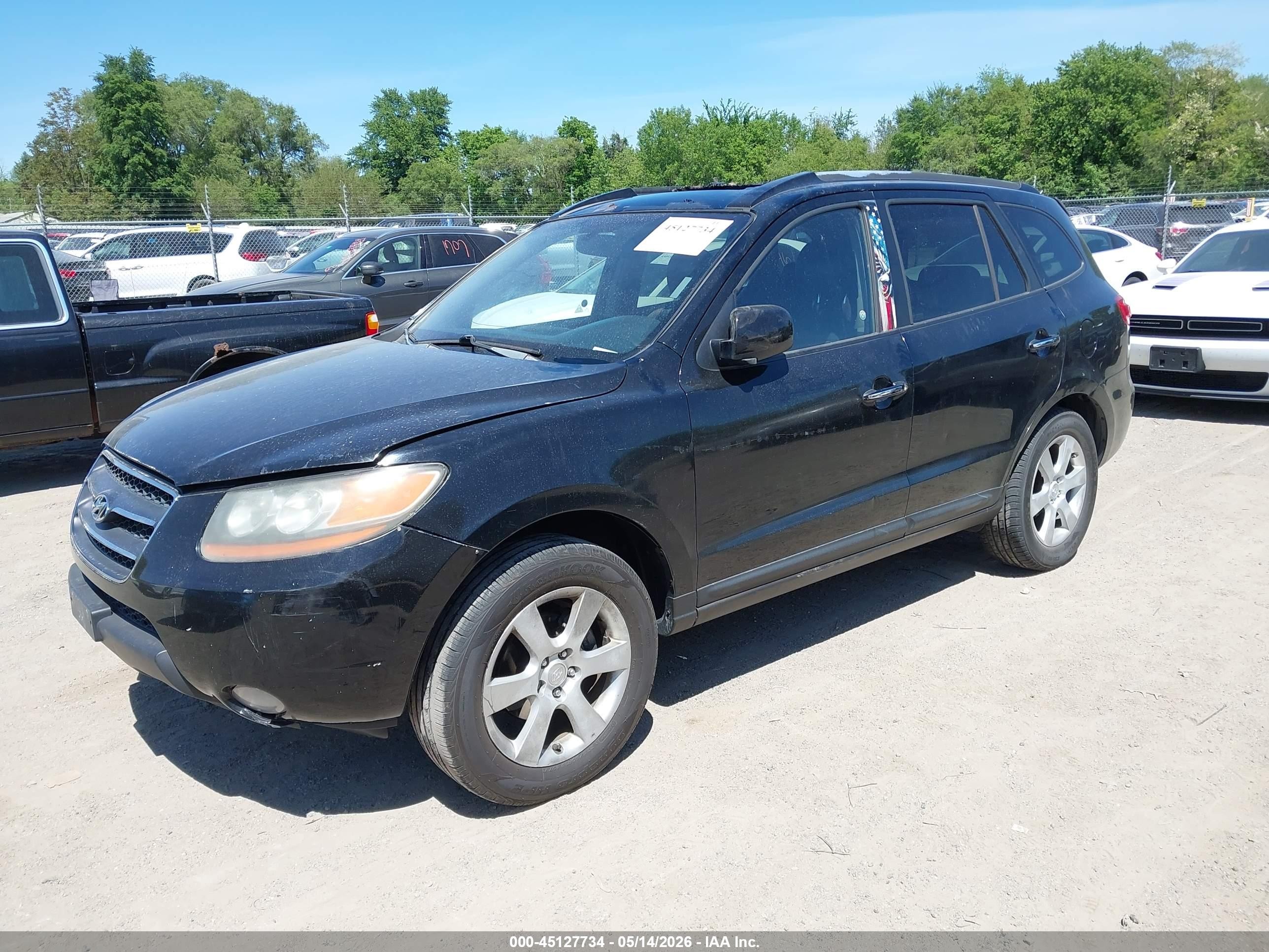 2008 Hyundai Santa Fe Limited/se Black vin: 5NMSH13E68H178845