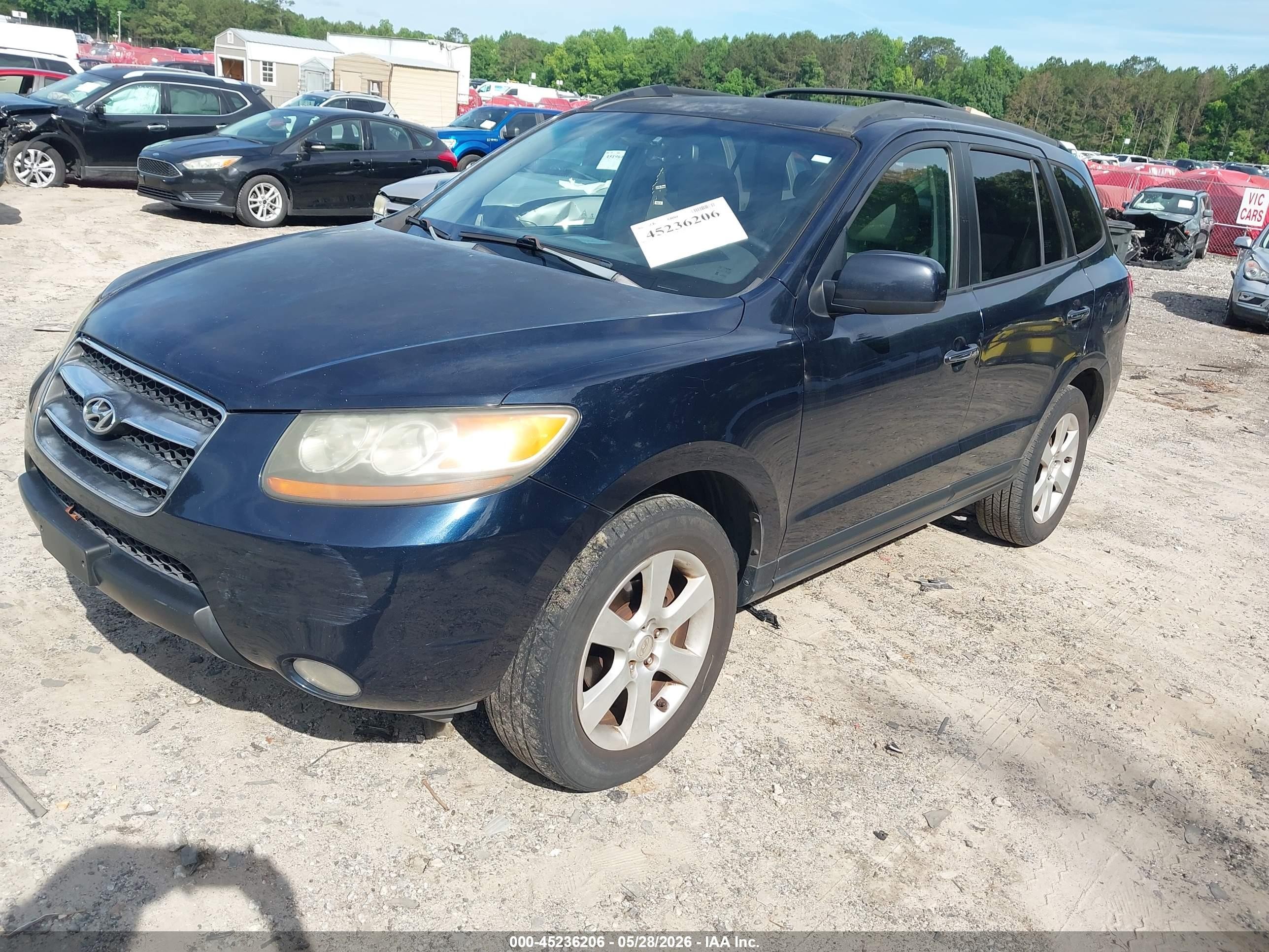 2007 Hyundai Santa Fe Limited/se Blue vin: 5NMSH13E77H066070