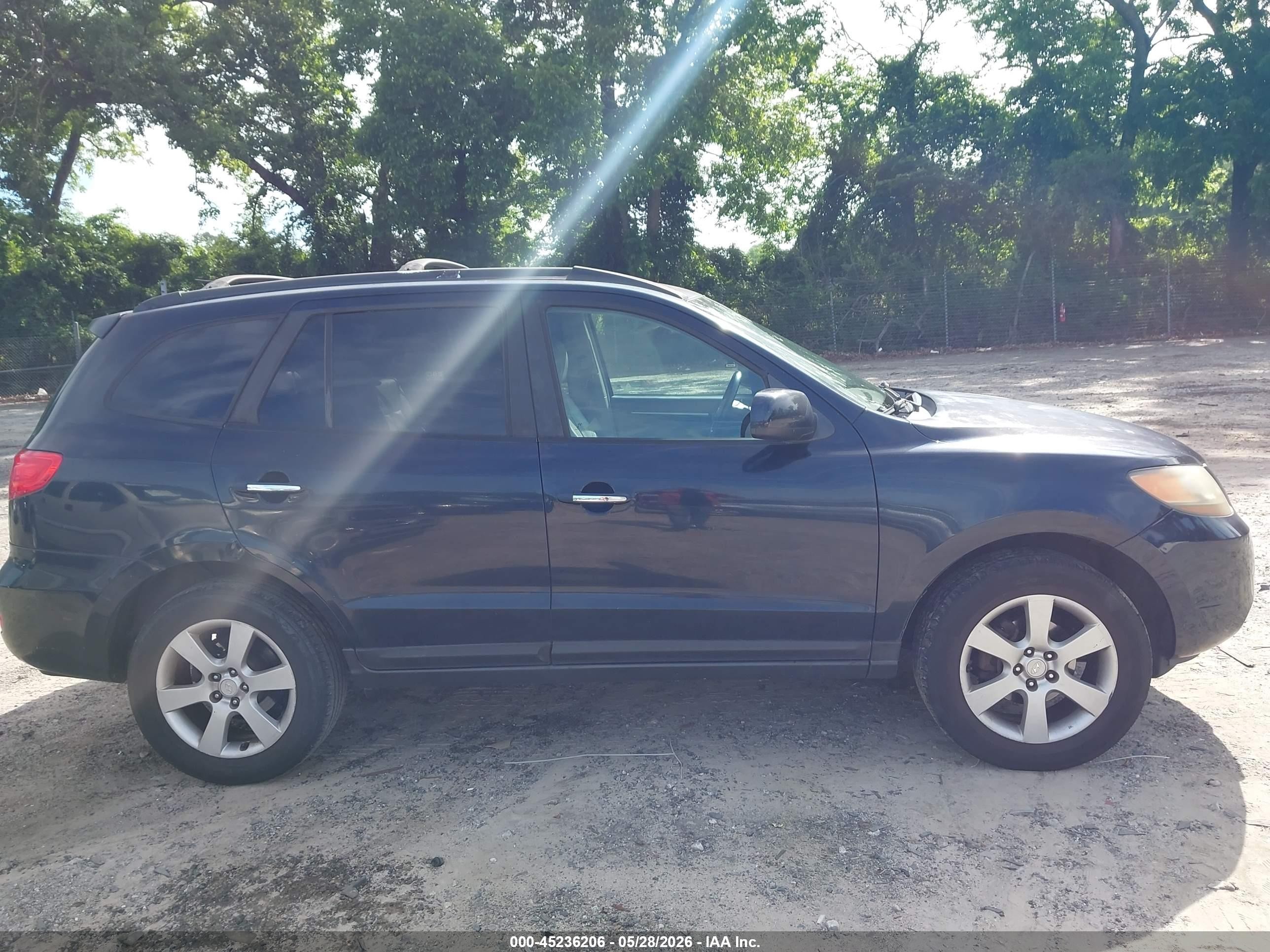2007 Hyundai Santa Fe Limited/se Blue vin: 5NMSH13E77H066070