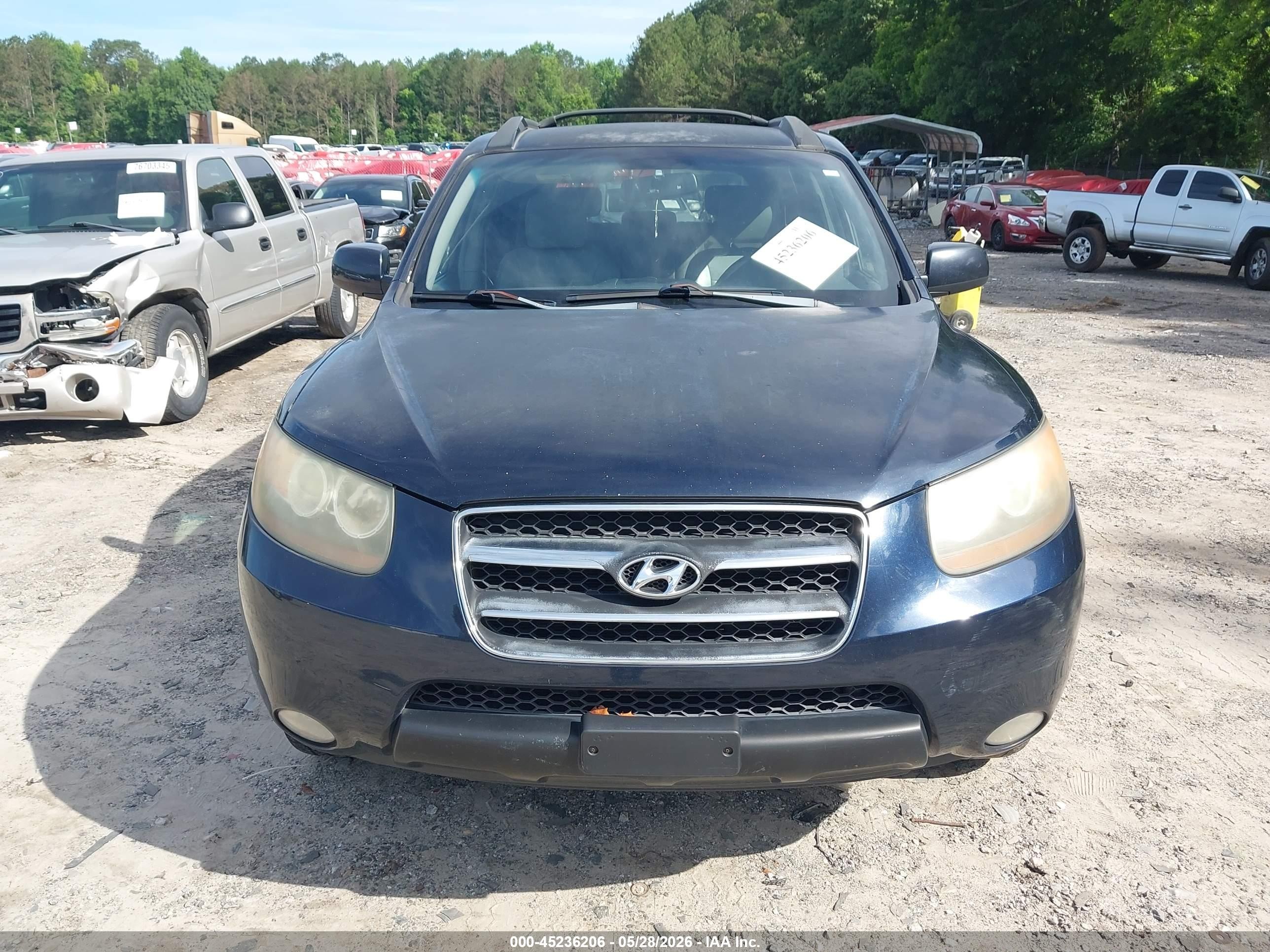 2007 Hyundai Santa Fe Limited/se Blue vin: 5NMSH13E77H066070