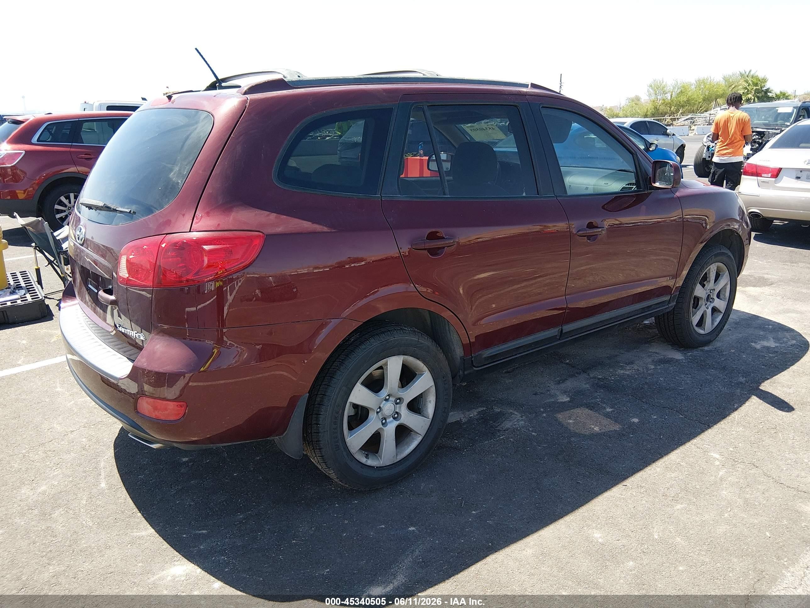 2007 Hyundai Santa Fe Limited/se Red vin: 5NMSH13E77H096220