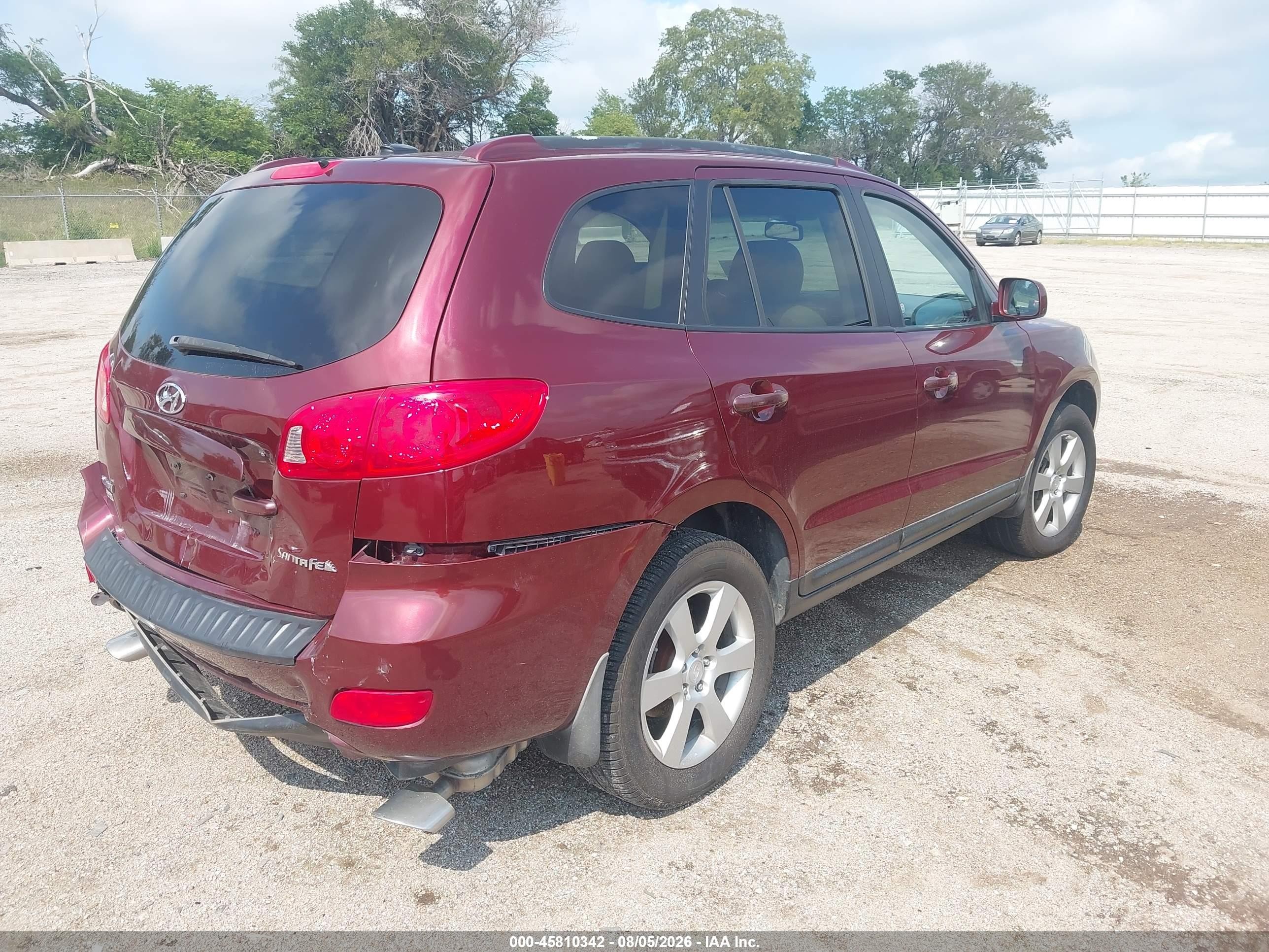 2008 Hyundai Santa Fe Limited/se Темно-бордовый vin: 5NMSH13E78H202649