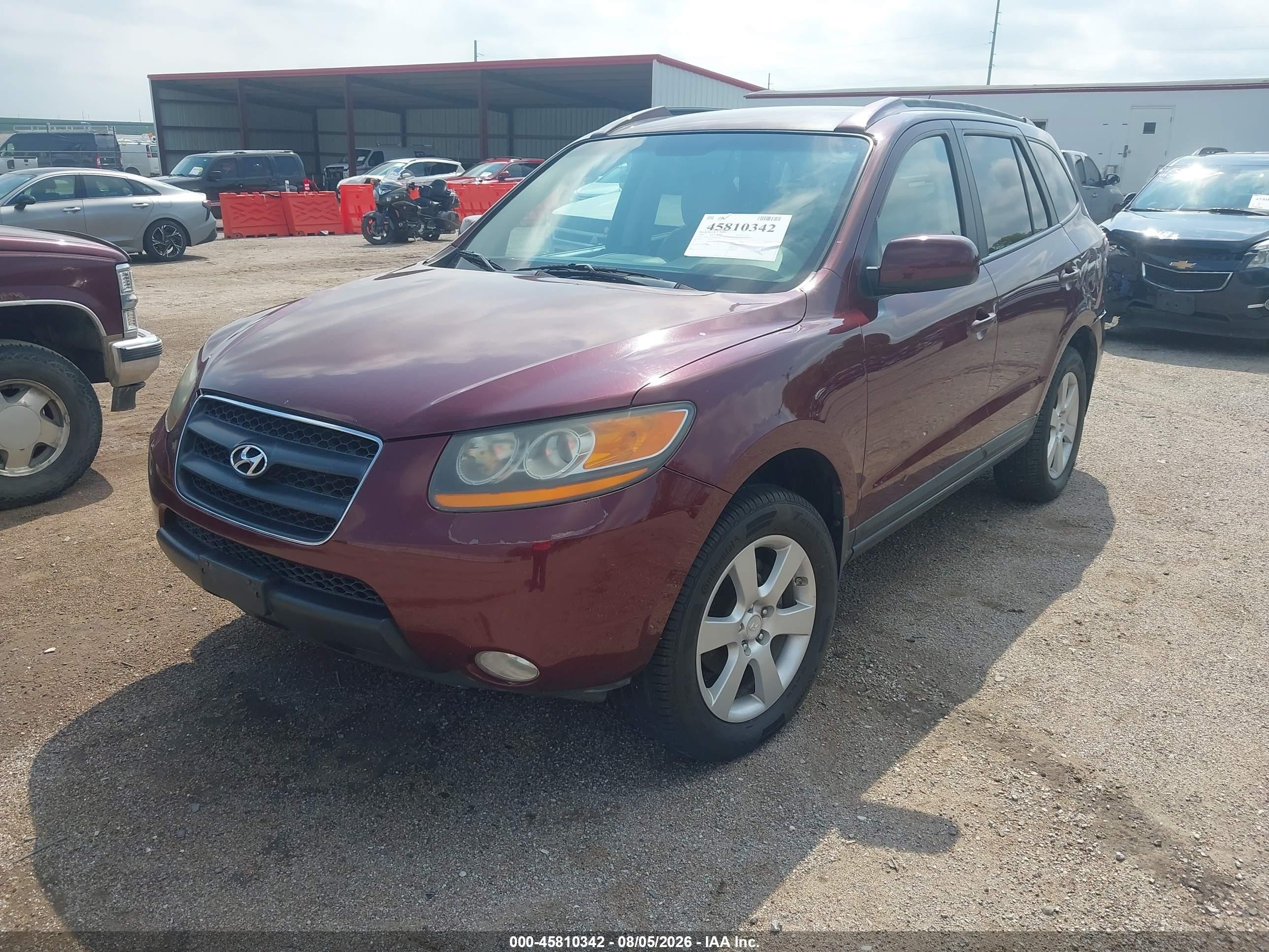 2008 Hyundai Santa Fe Limited/se Темно-бордовый vin: 5NMSH13E78H202649
