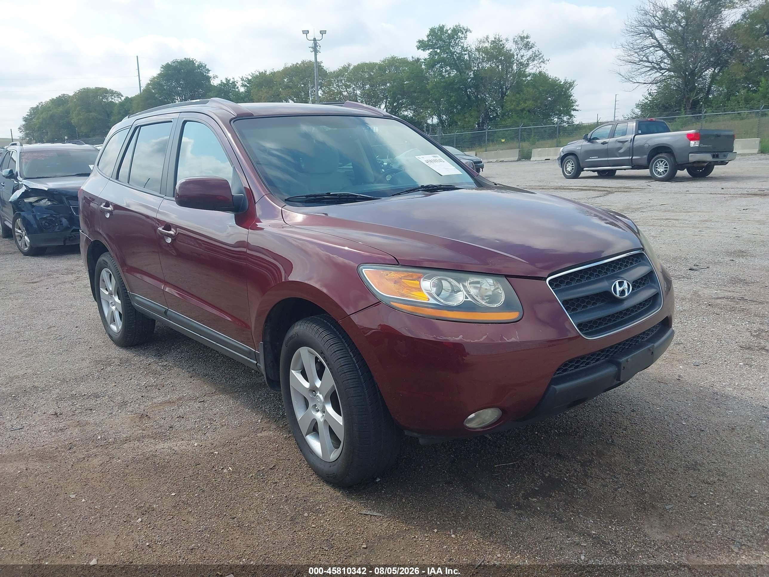 2008 Hyundai Santa Fe Limited/se Темно-бордовый vin: 5NMSH13E78H202649