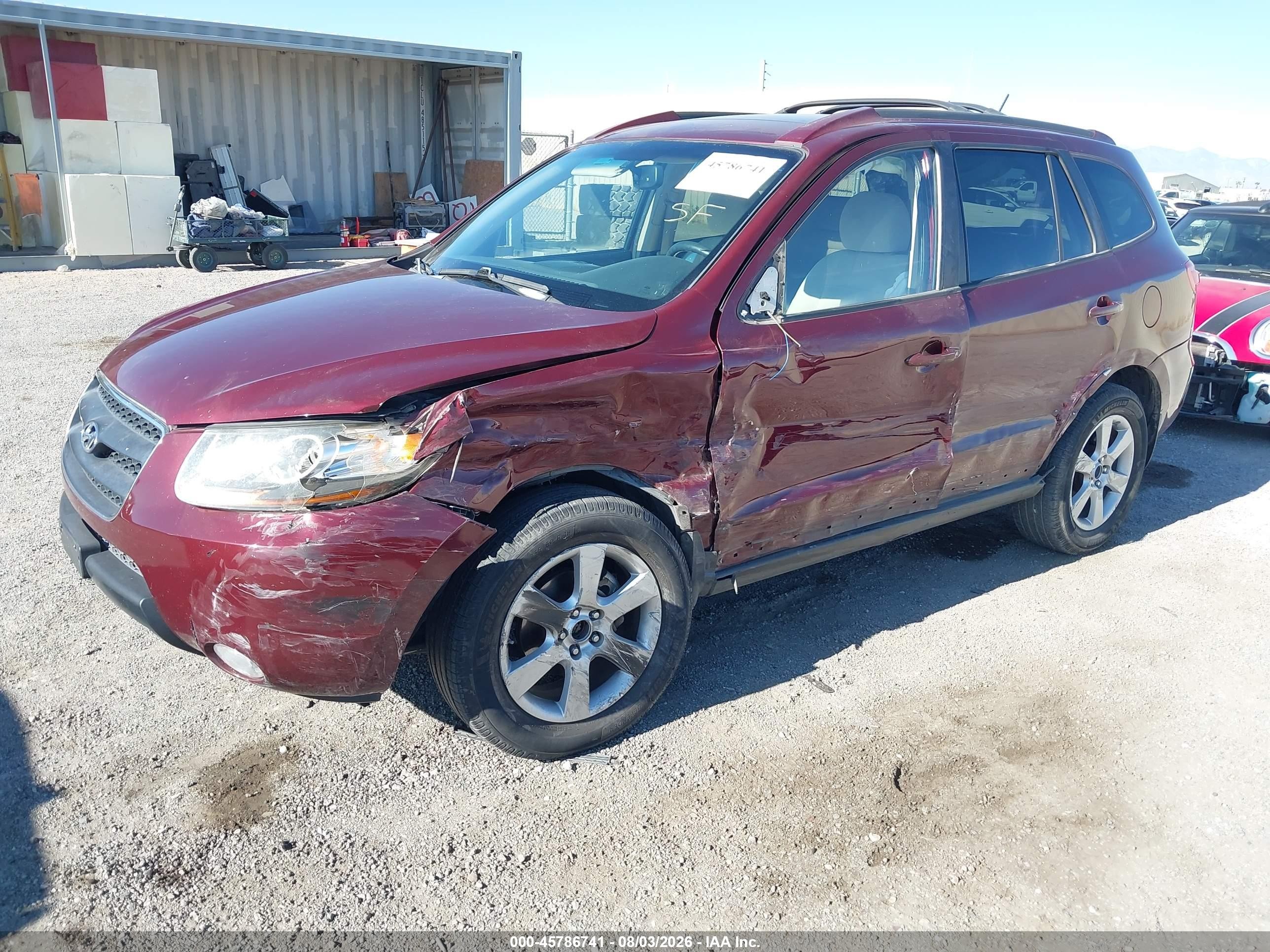 2008 Hyundai Santa Fe Limited/se Red vin: 5NMSH13E78H216308