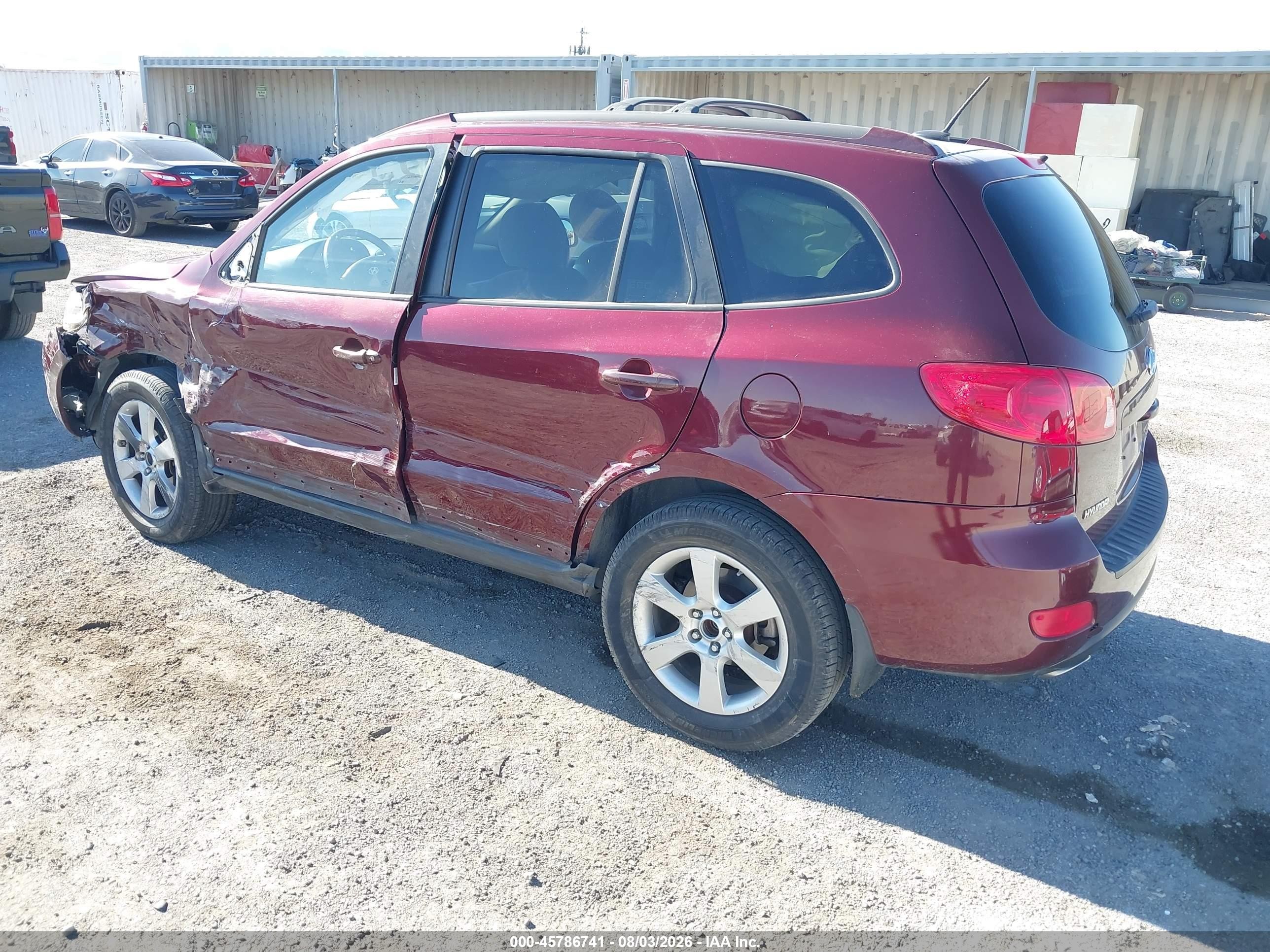 2008 Hyundai Santa Fe Limited/se Red vin: 5NMSH13E78H216308