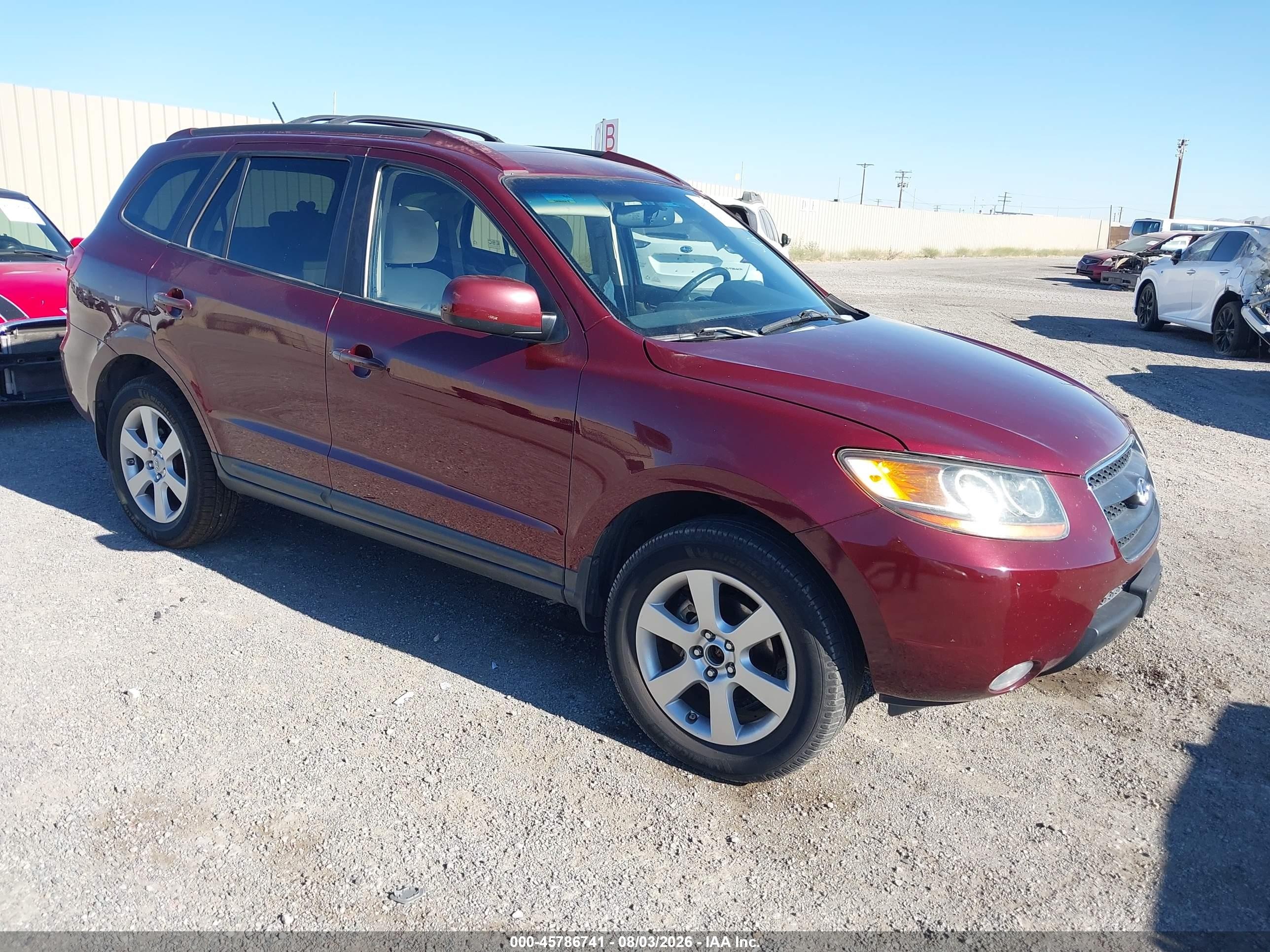 2008 Hyundai Santa Fe Limited/se Red vin: 5NMSH13E78H216308