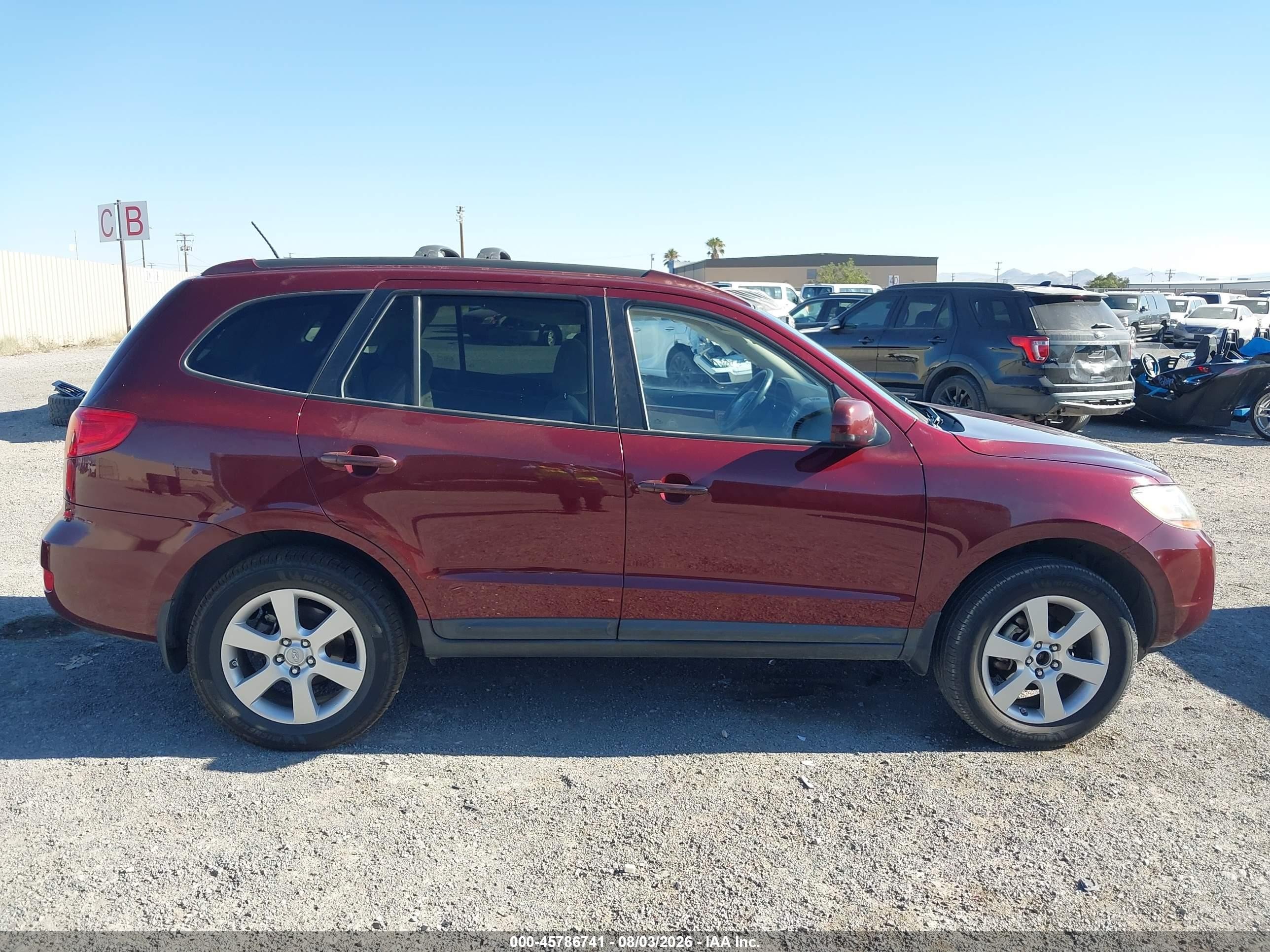 2008 Hyundai Santa Fe Limited/se Red vin: 5NMSH13E78H216308