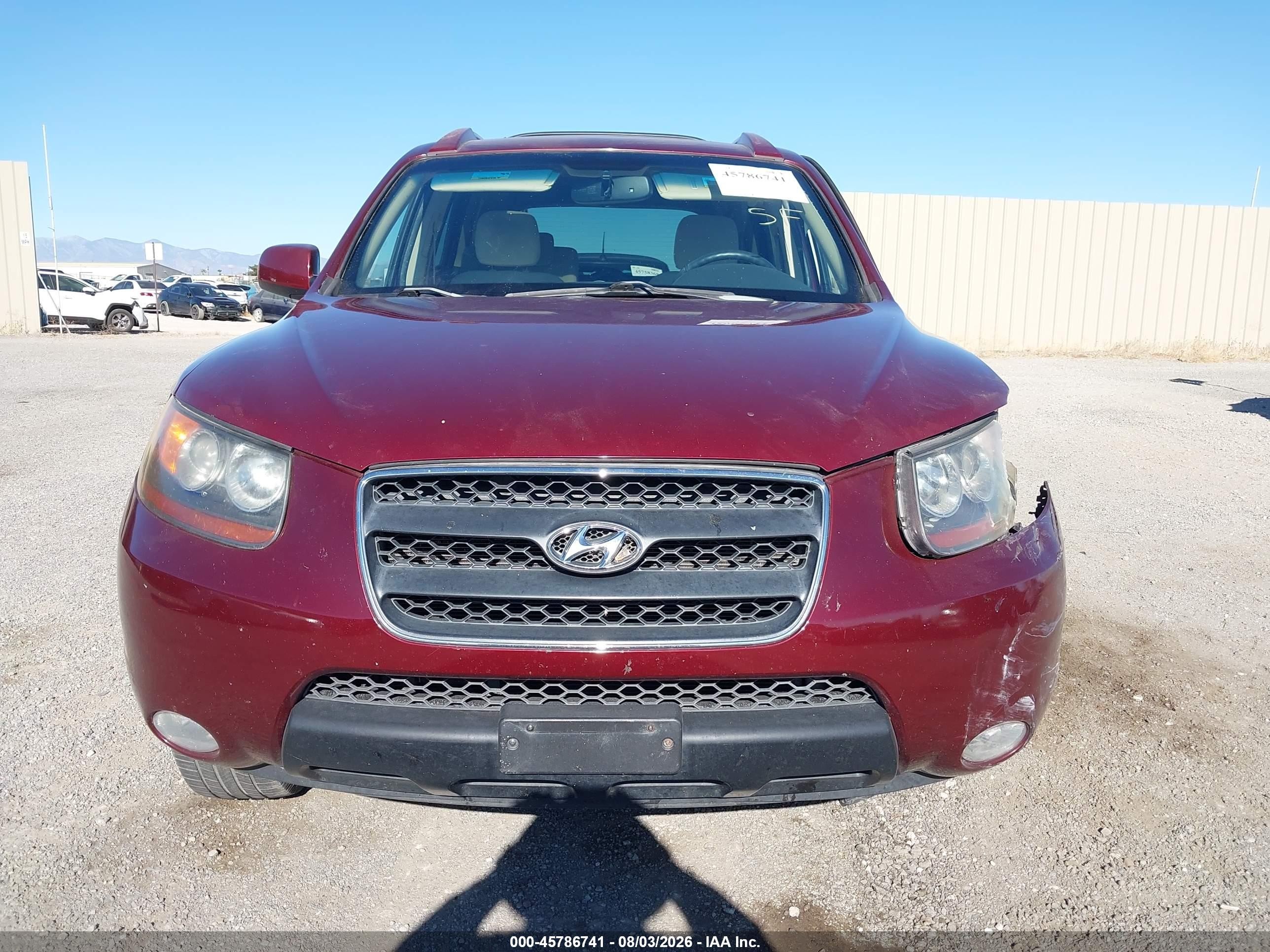 2008 Hyundai Santa Fe Limited/se Red vin: 5NMSH13E78H216308