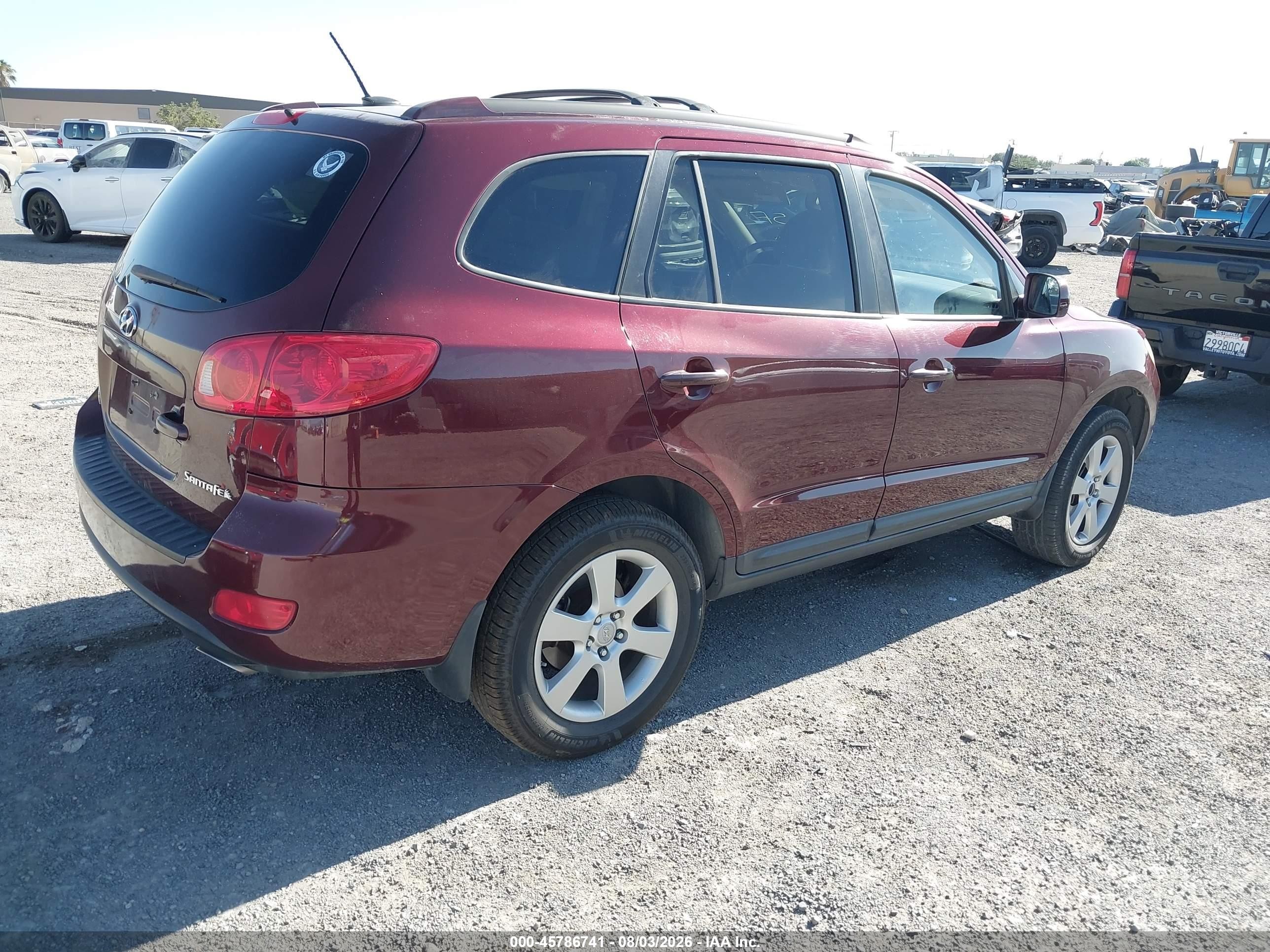 2008 Hyundai Santa Fe Limited/se Red vin: 5NMSH13E78H216308