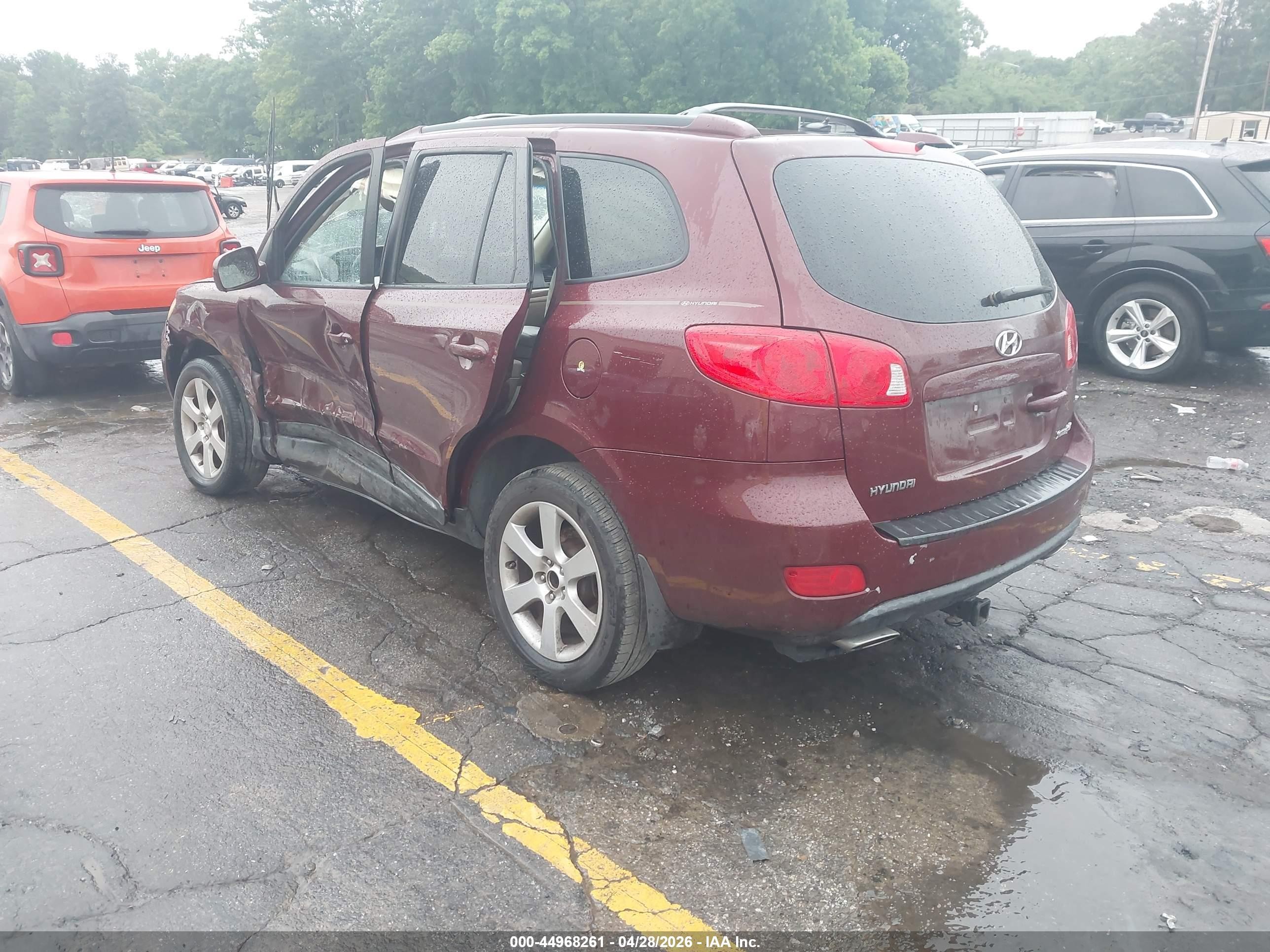 2008 Hyundai Santa Fe Limited/se Burgundy vin: 5NMSH13E78H217331