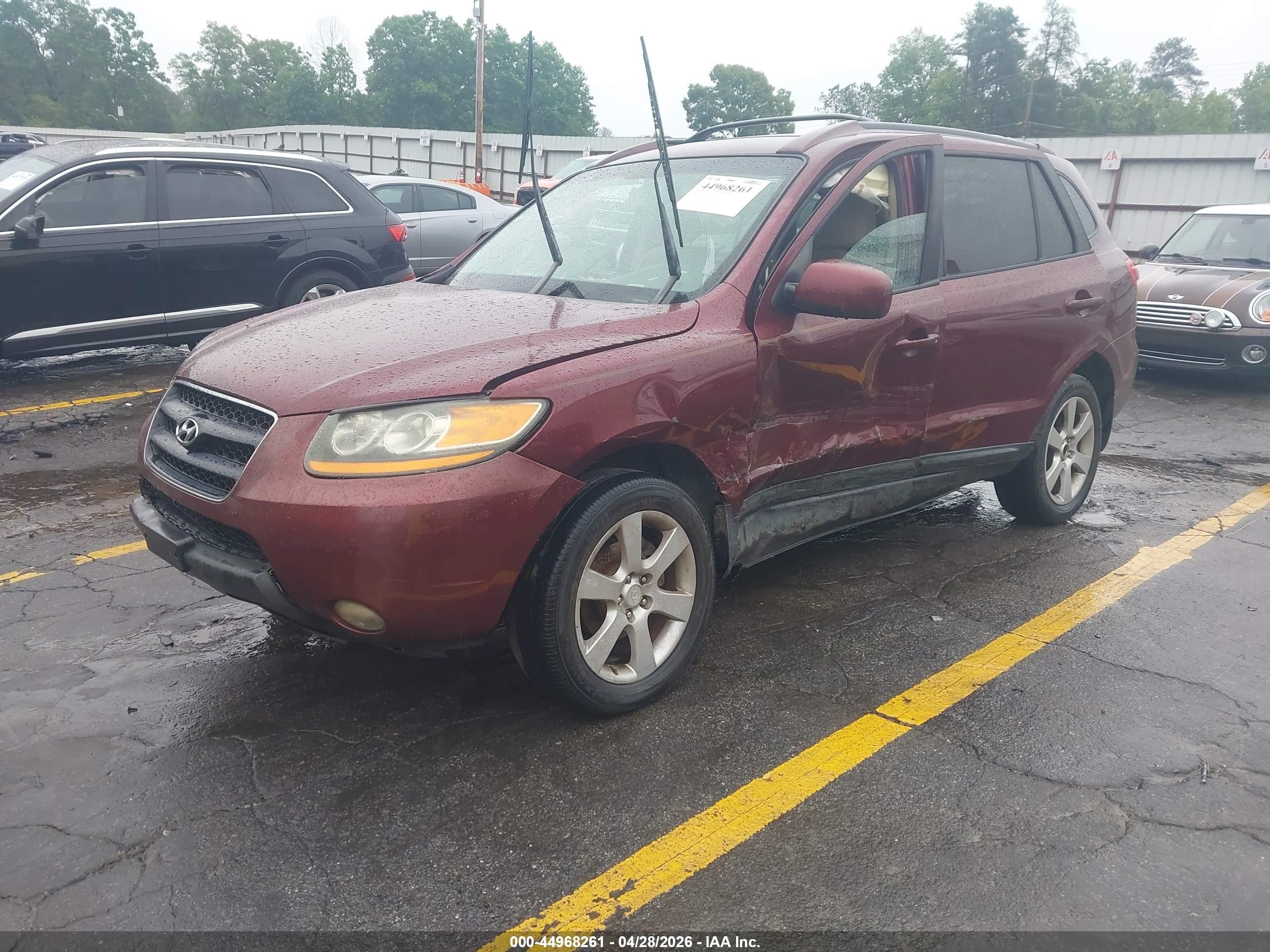 2008 Hyundai Santa Fe Limited/se Burgundy vin: 5NMSH13E78H217331