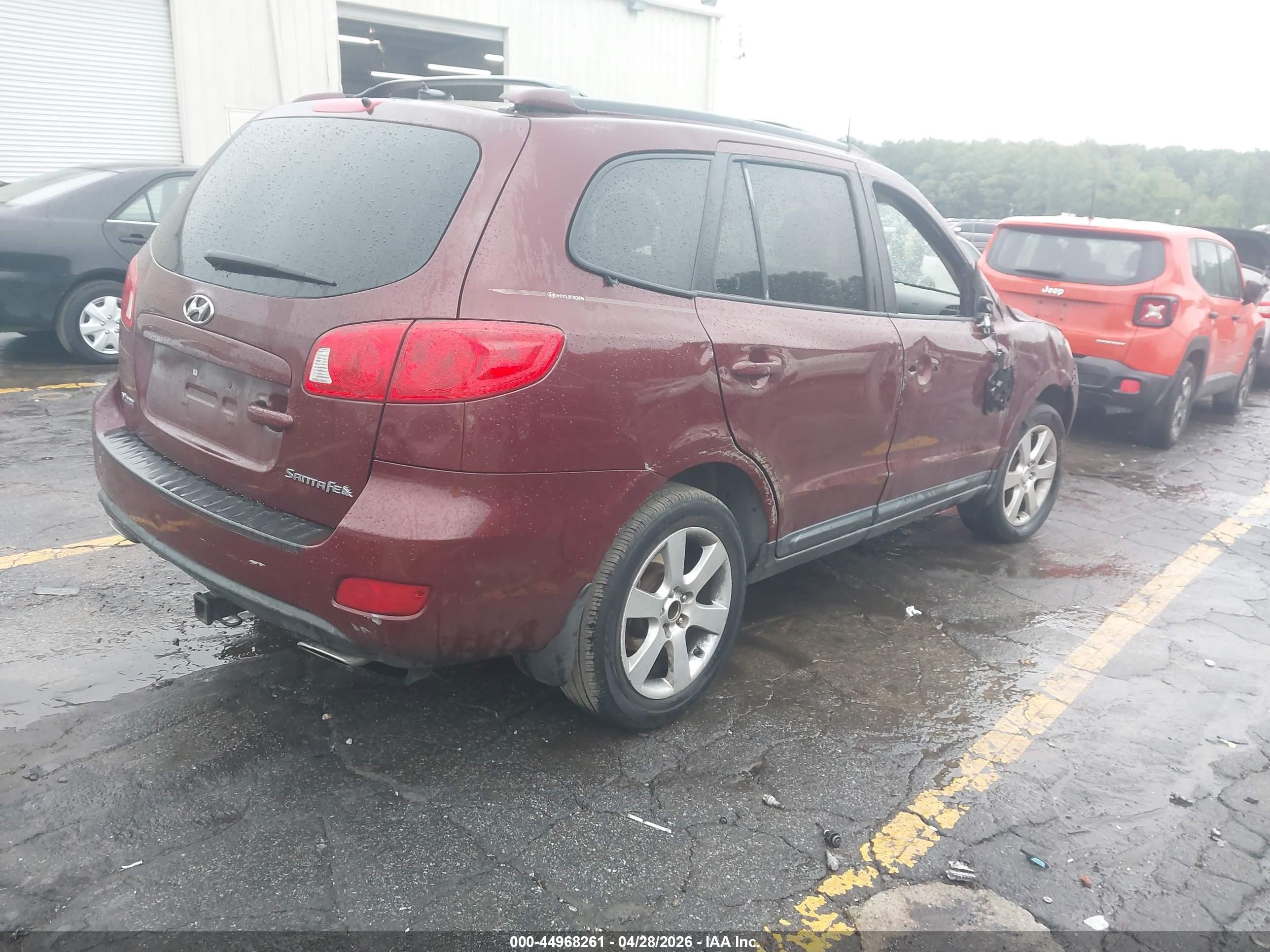 2008 Hyundai Santa Fe Limited/se Burgundy vin: 5NMSH13E78H217331