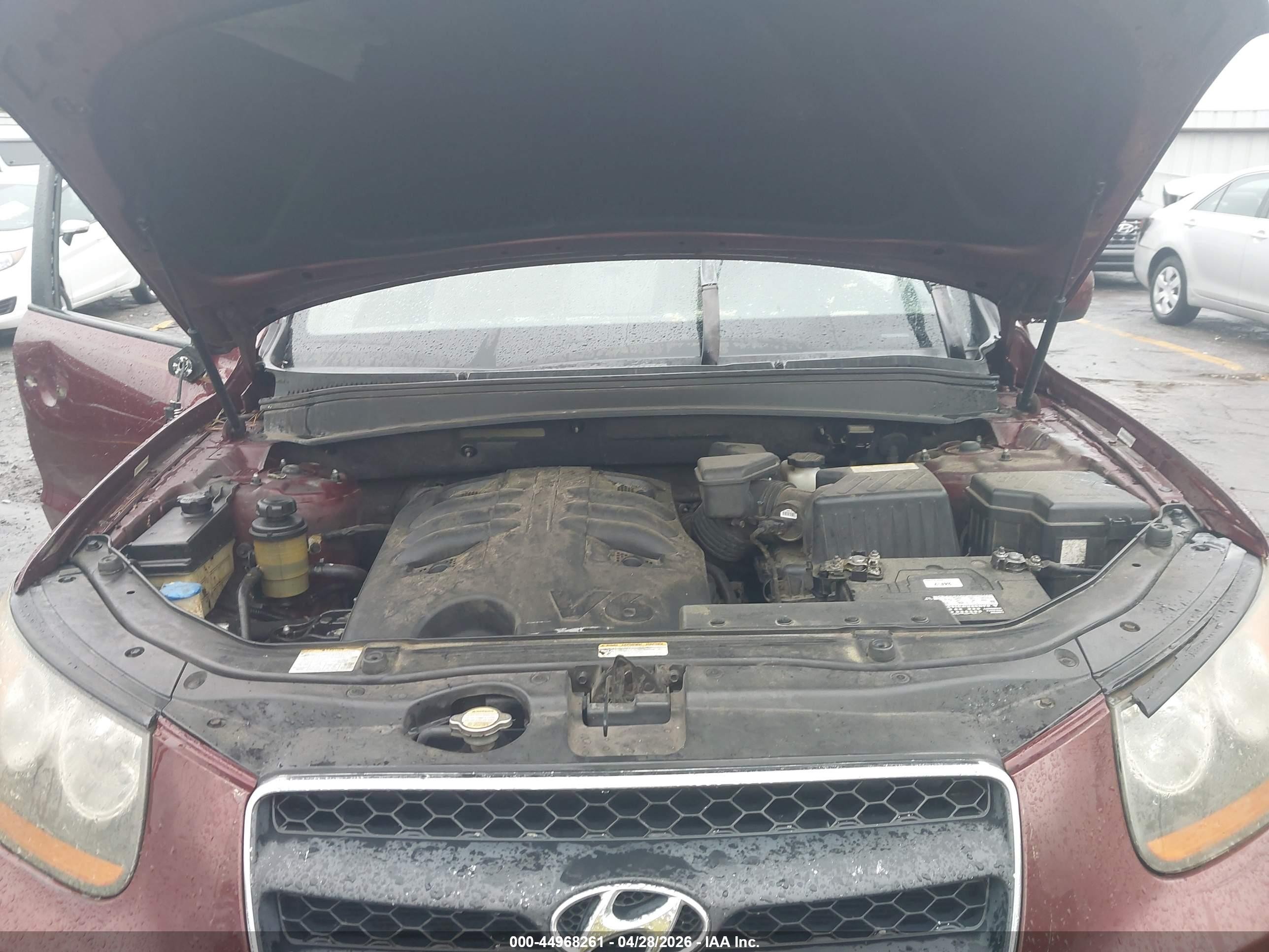 2008 Hyundai Santa Fe Limited/se Burgundy vin: 5NMSH13E78H217331