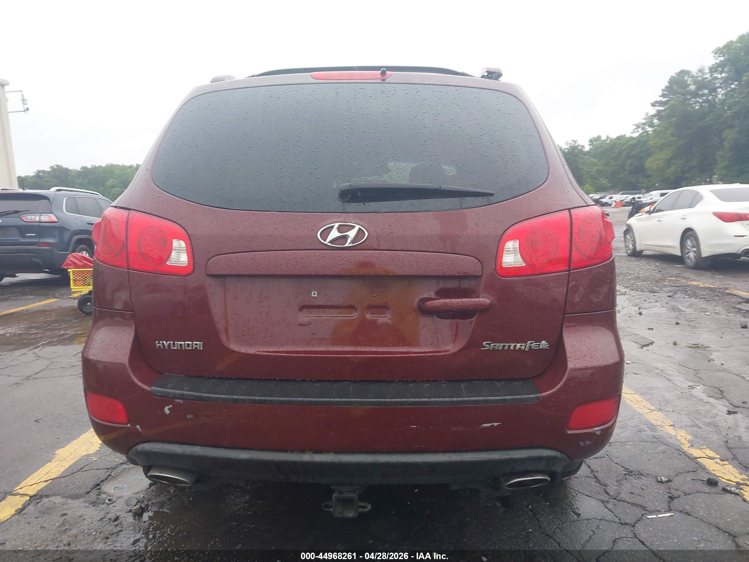 2008 Hyundai Santa Fe Limited/se Burgundy vin: 5NMSH13E78H217331