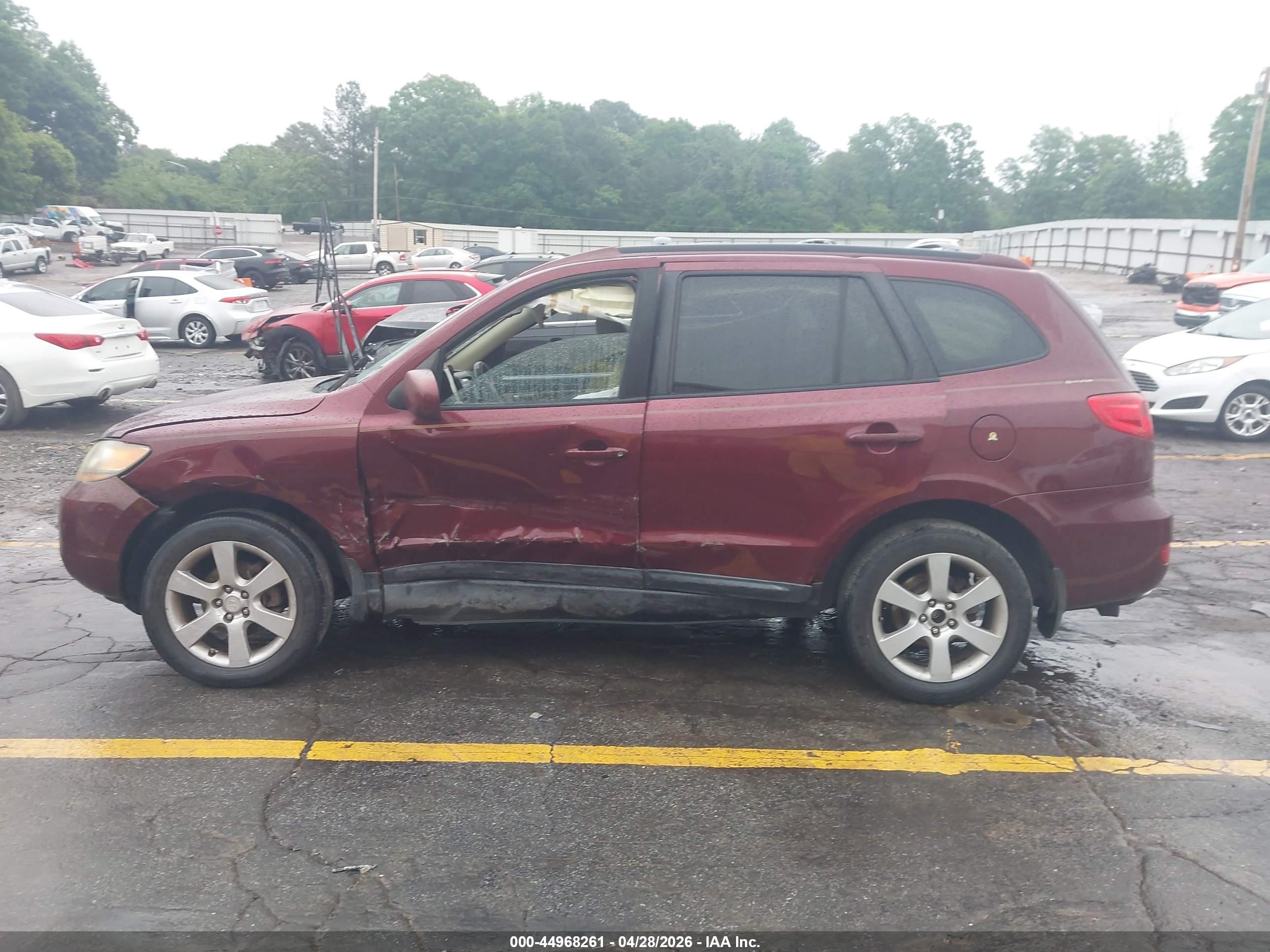 2008 Hyundai Santa Fe Limited/se Burgundy vin: 5NMSH13E78H217331