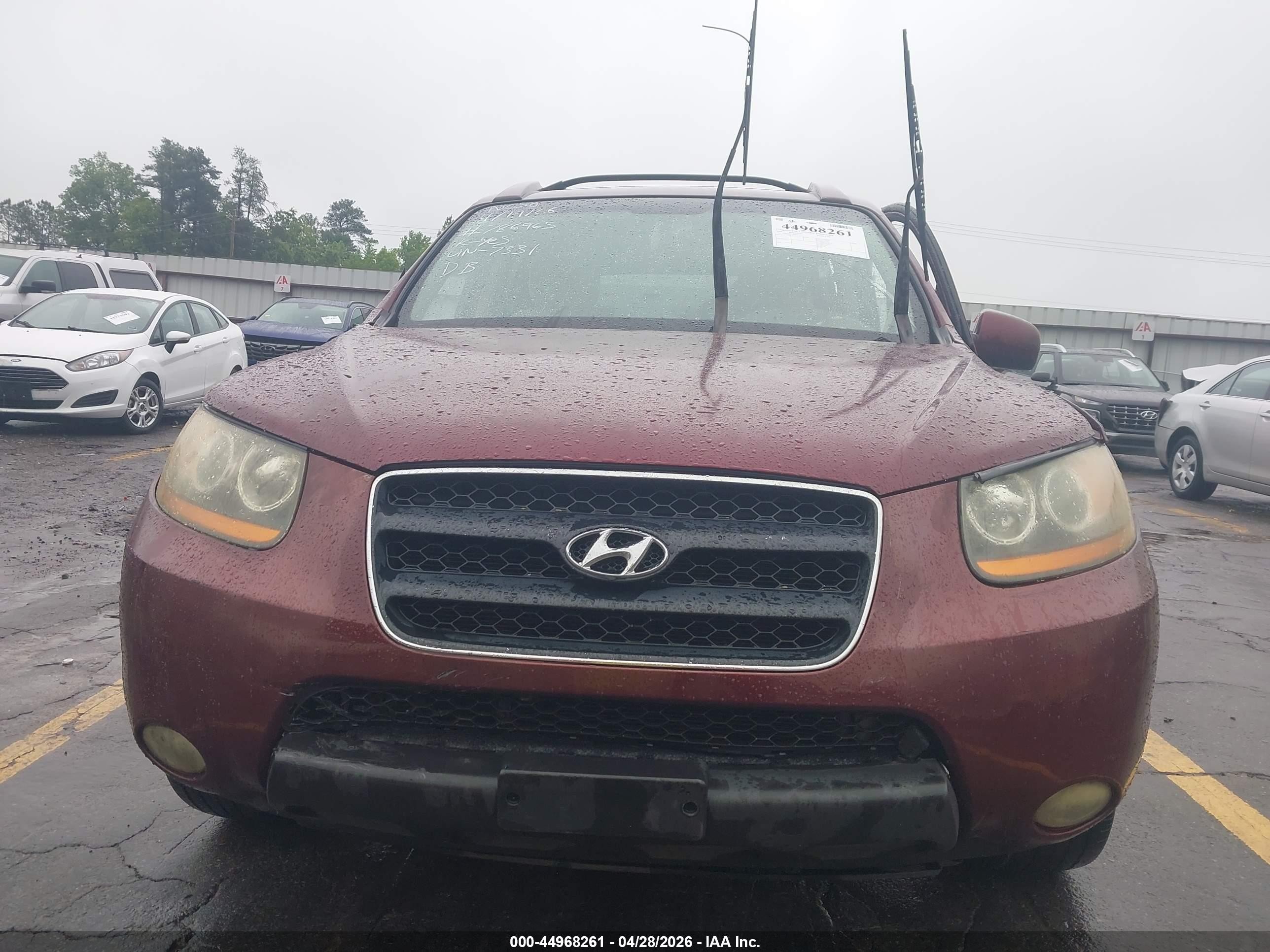 2008 Hyundai Santa Fe Limited/se Burgundy vin: 5NMSH13E78H217331