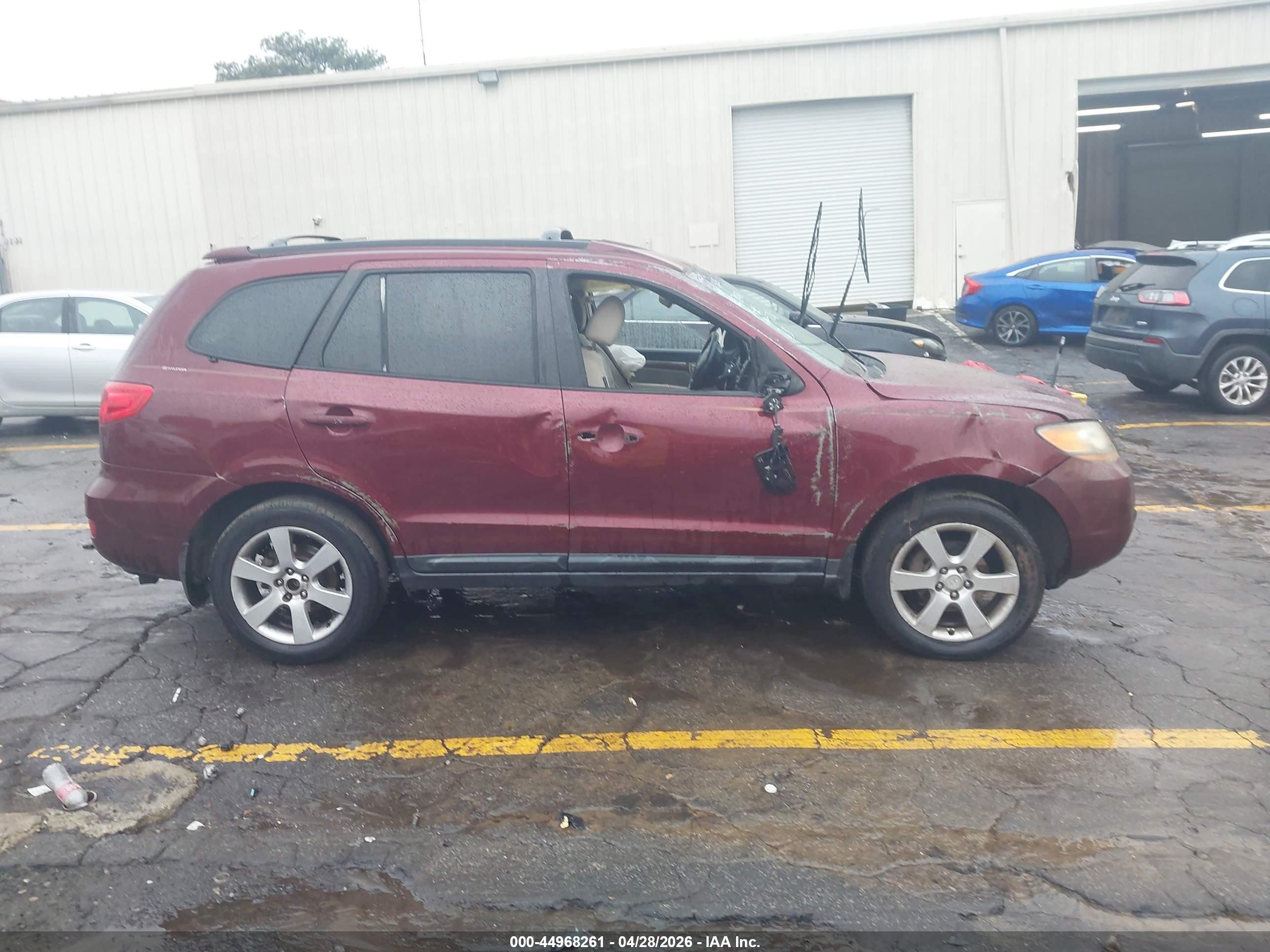 2008 Hyundai Santa Fe Limited/se Burgundy vin: 5NMSH13E78H217331