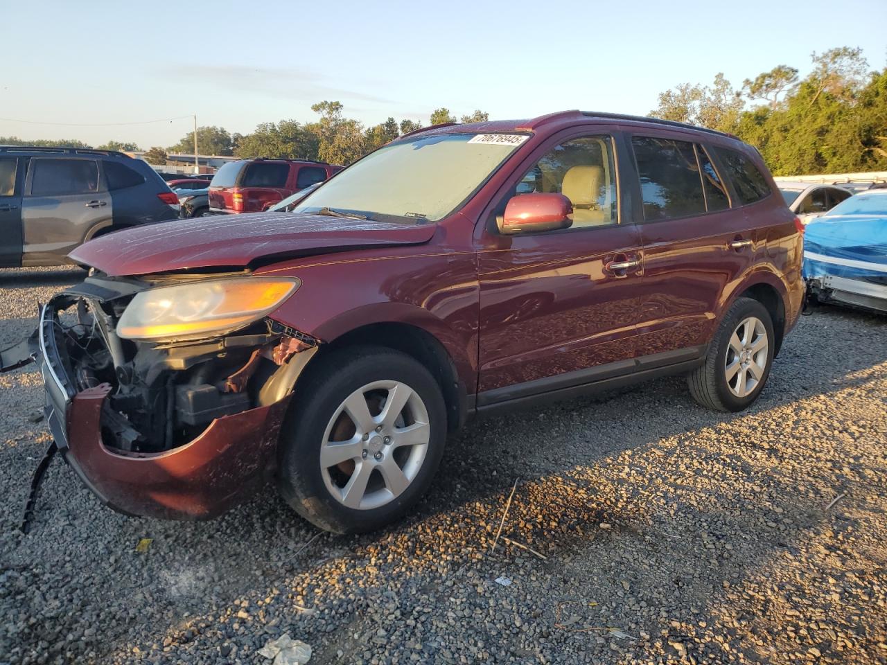 2008 Hyundai Santa Fe Se Maroon vin: 5NMSH13E78H219550
