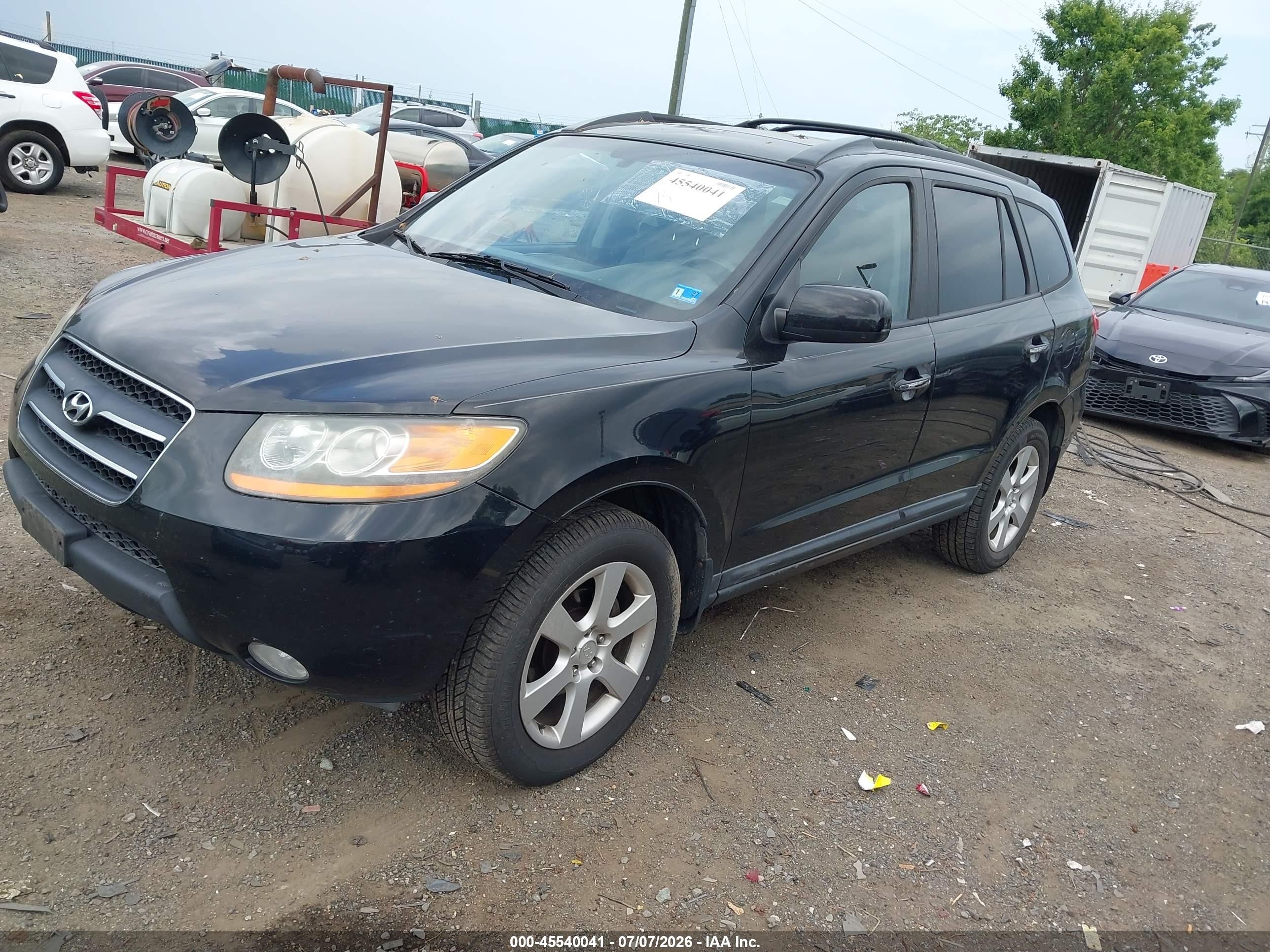 2009 Hyundai Santa Fe Limited Черный vin: 5NMSH13E79H331590