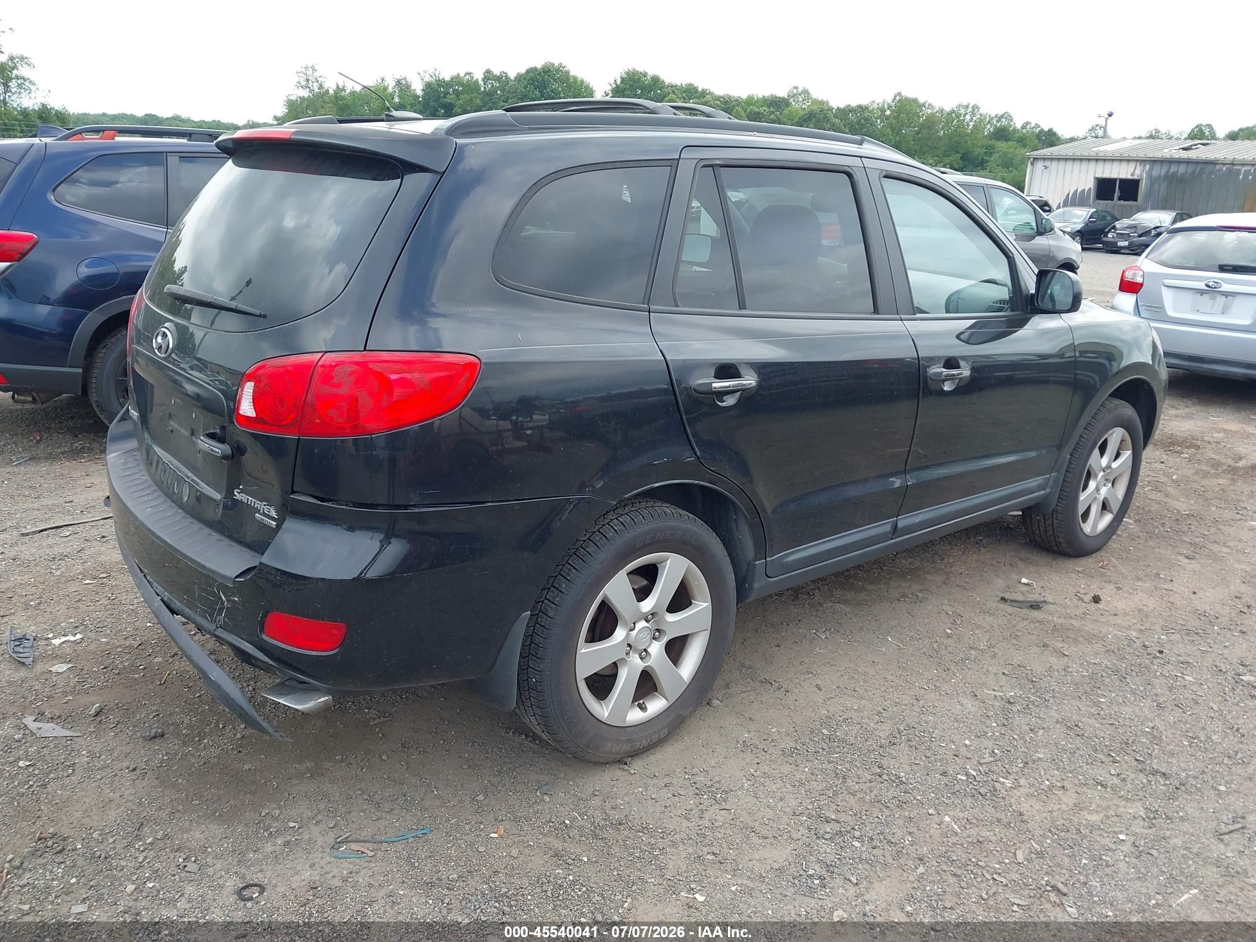 2009 Hyundai Santa Fe Limited Черный vin: 5NMSH13E79H331590