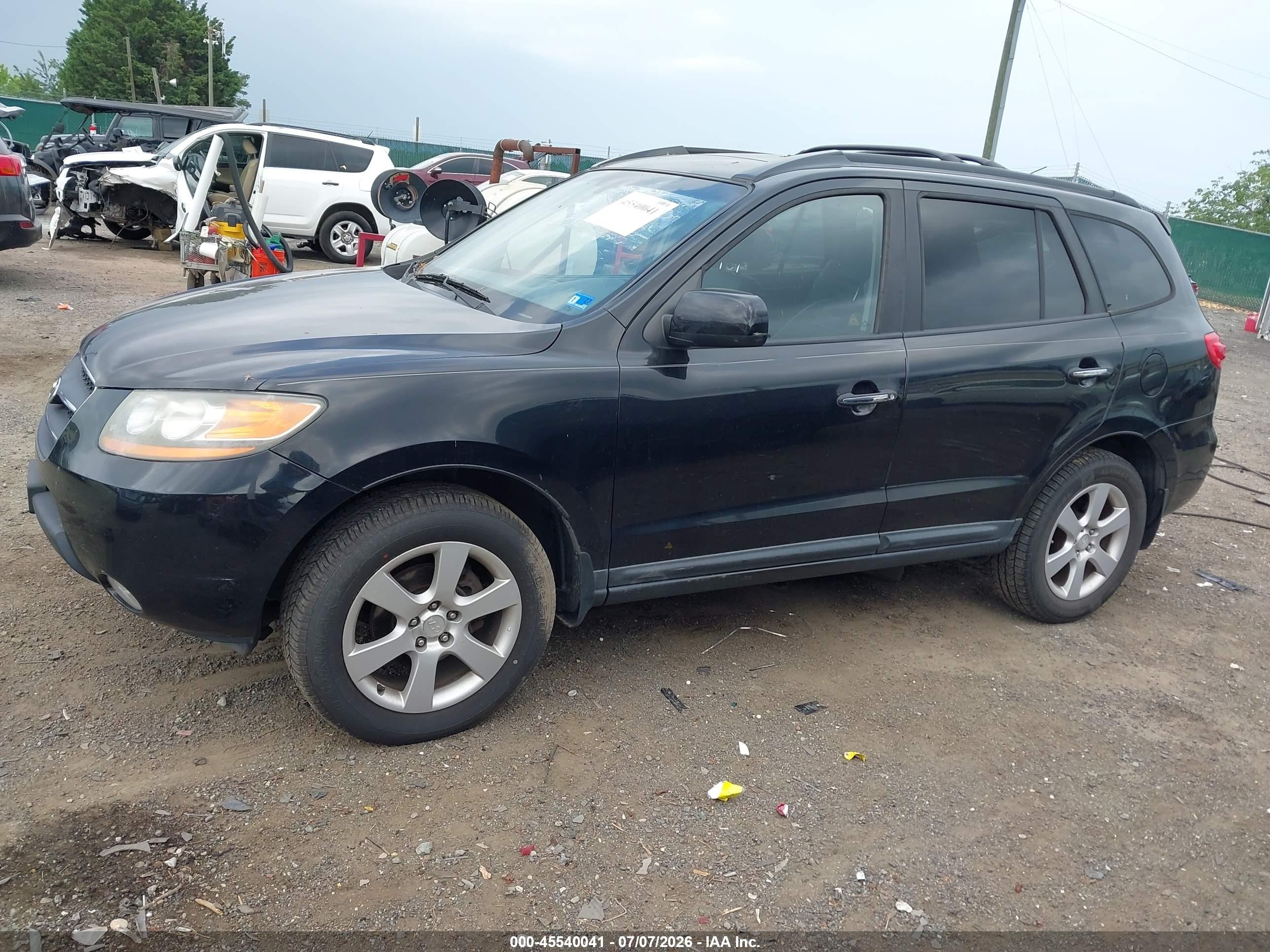 2009 Hyundai Santa Fe Limited Черный vin: 5NMSH13E79H331590