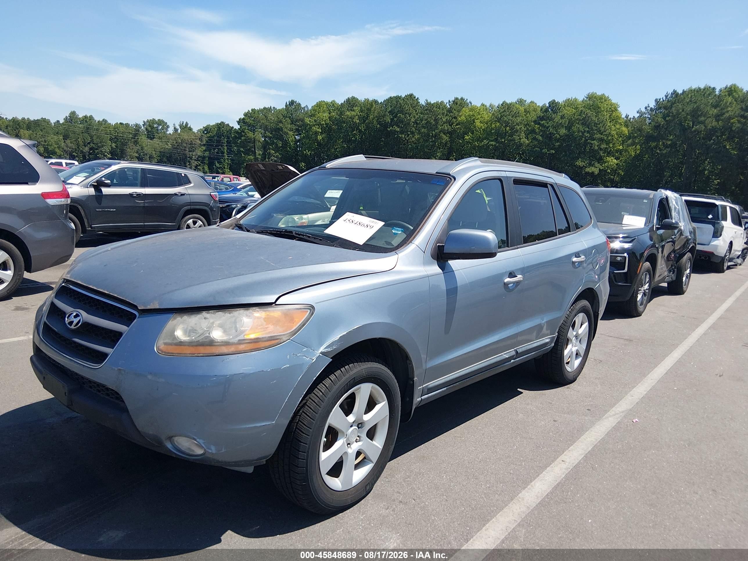 2009 Hyundai Santa Fe Se Light Blue vin: 5NMSH13E89H320923