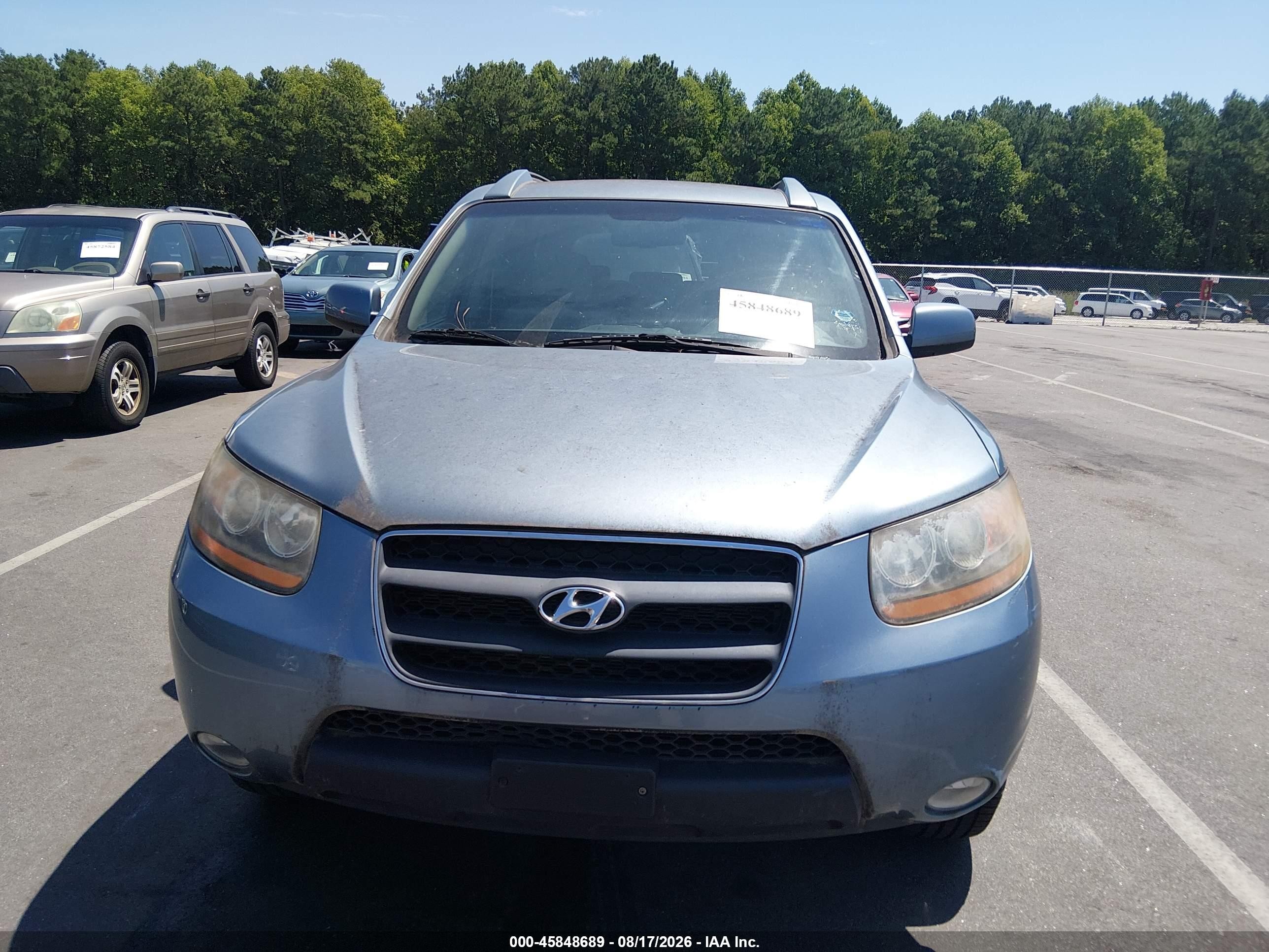 2009 Hyundai Santa Fe Se Light Blue vin: 5NMSH13E89H320923